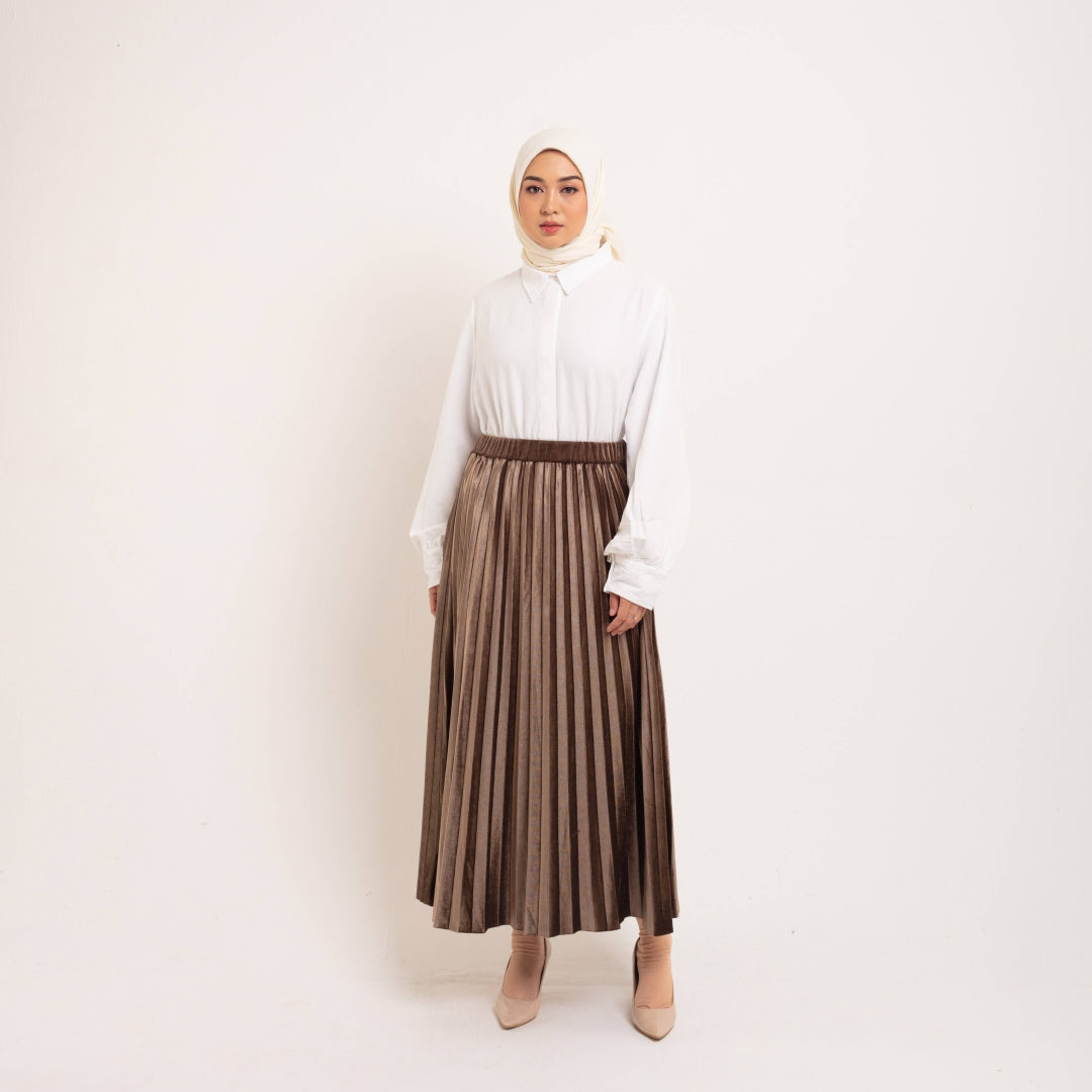 Elzatta Celana Rok Plisket Pleats Corduroy