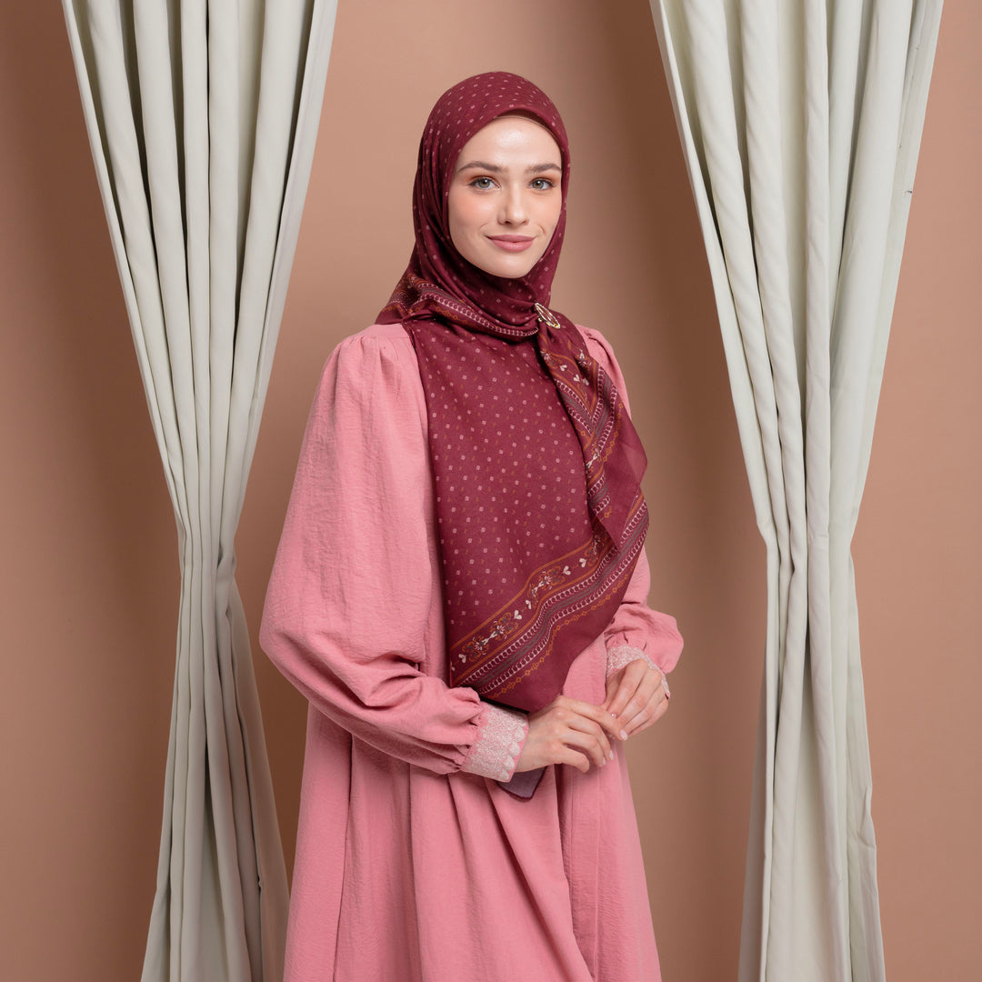 Elzatta Hijab Kaila Stencils Granada - Coklat