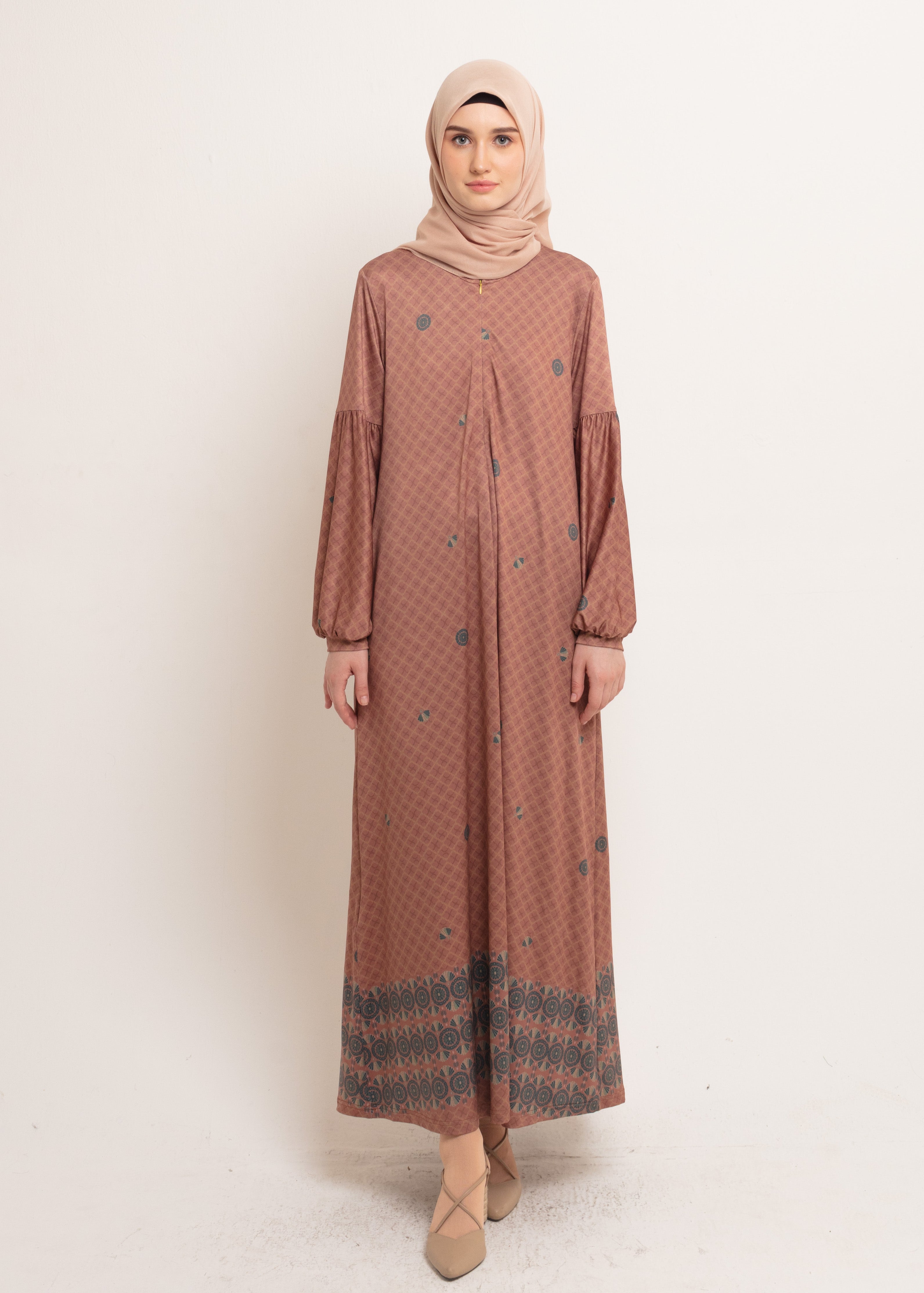 Gamis Spandex Lengan Ballon Azahara