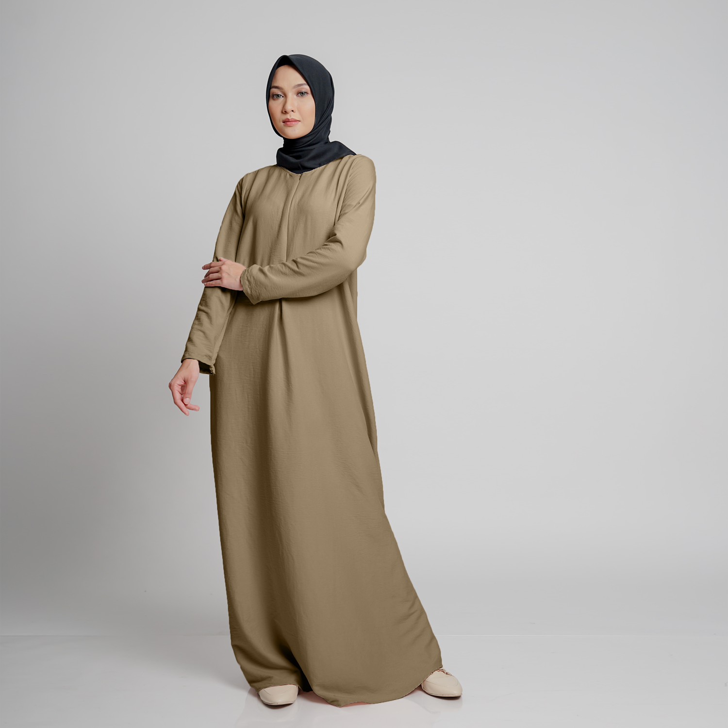 Elzatta Basic Gamis Airflow - Mocca