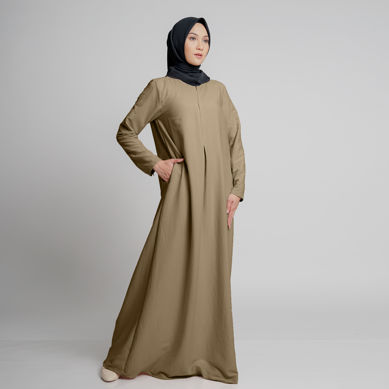 Elzatta Basic Gamis Airflow - Mocca