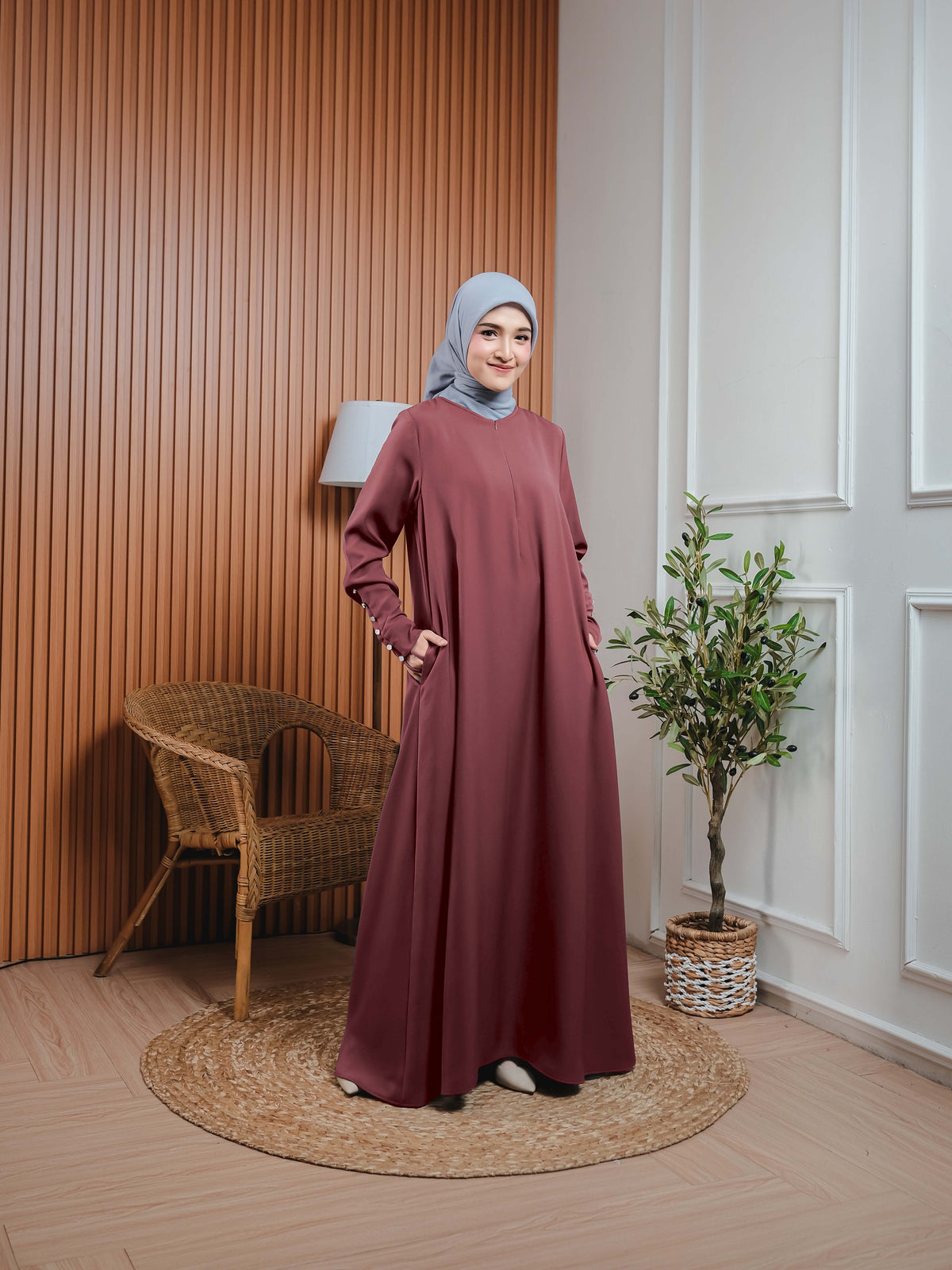 Elzatta Gamis Lengan Kancing A
