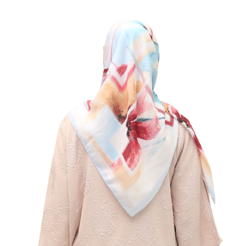 Elzatta Scarf Segi Empat Kanara Mirza - Cream