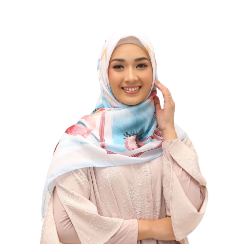 Elzatta Scarf Segi Empat Kanara Mirza - Cream