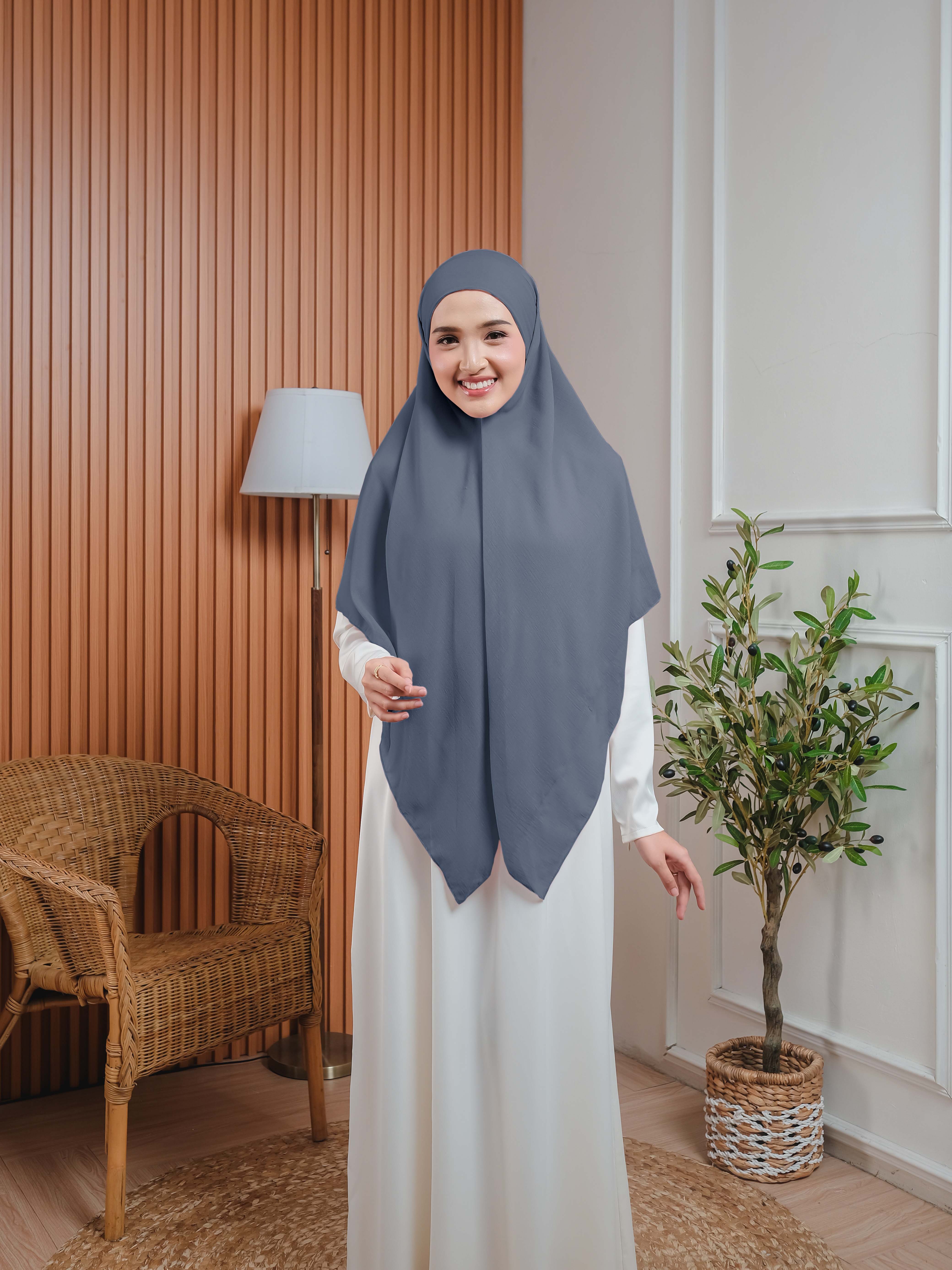 Elzatta Instan Khimar Bandana L Denim
