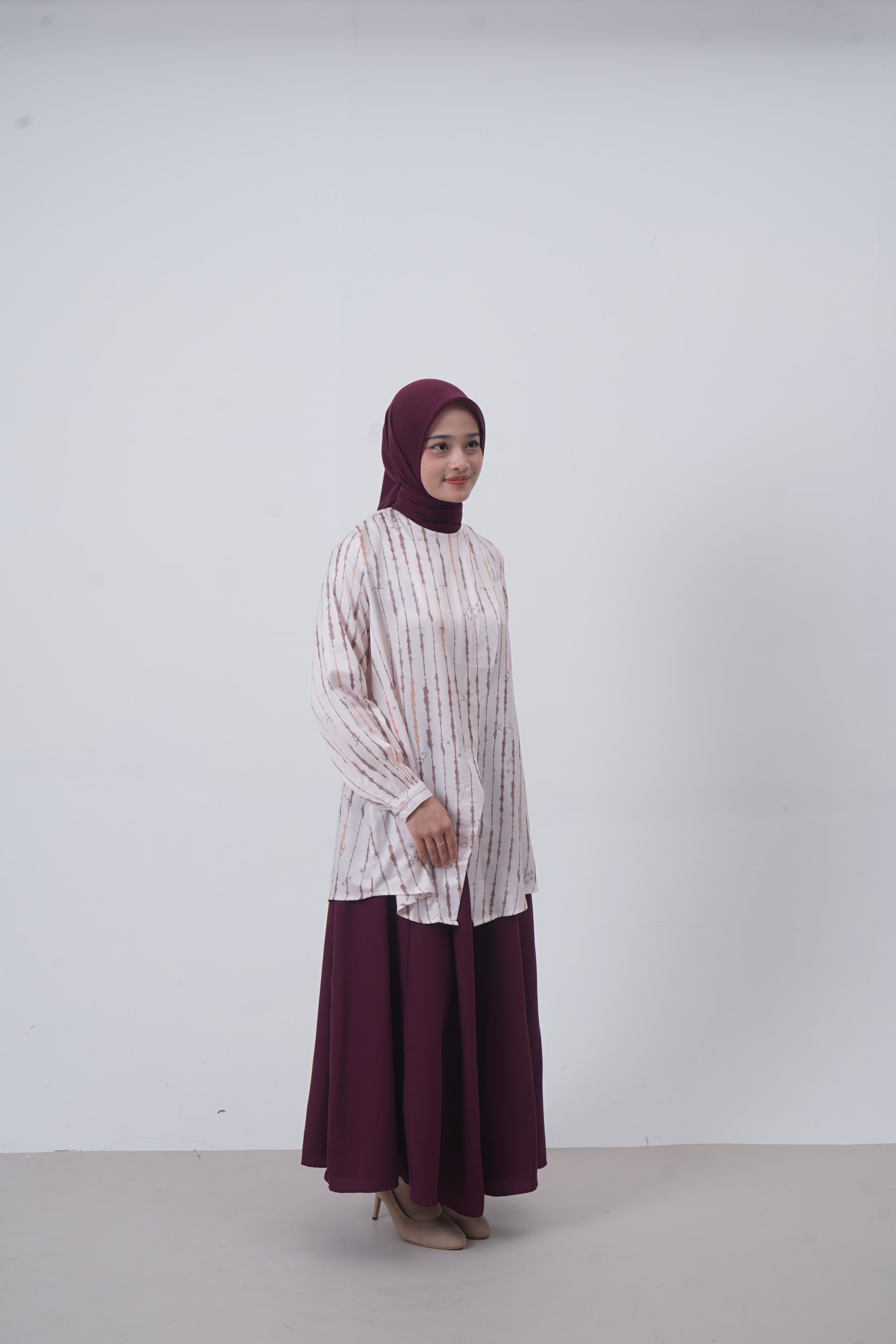 TUNIK ASIMETRIS SAFFRON SPLATTER