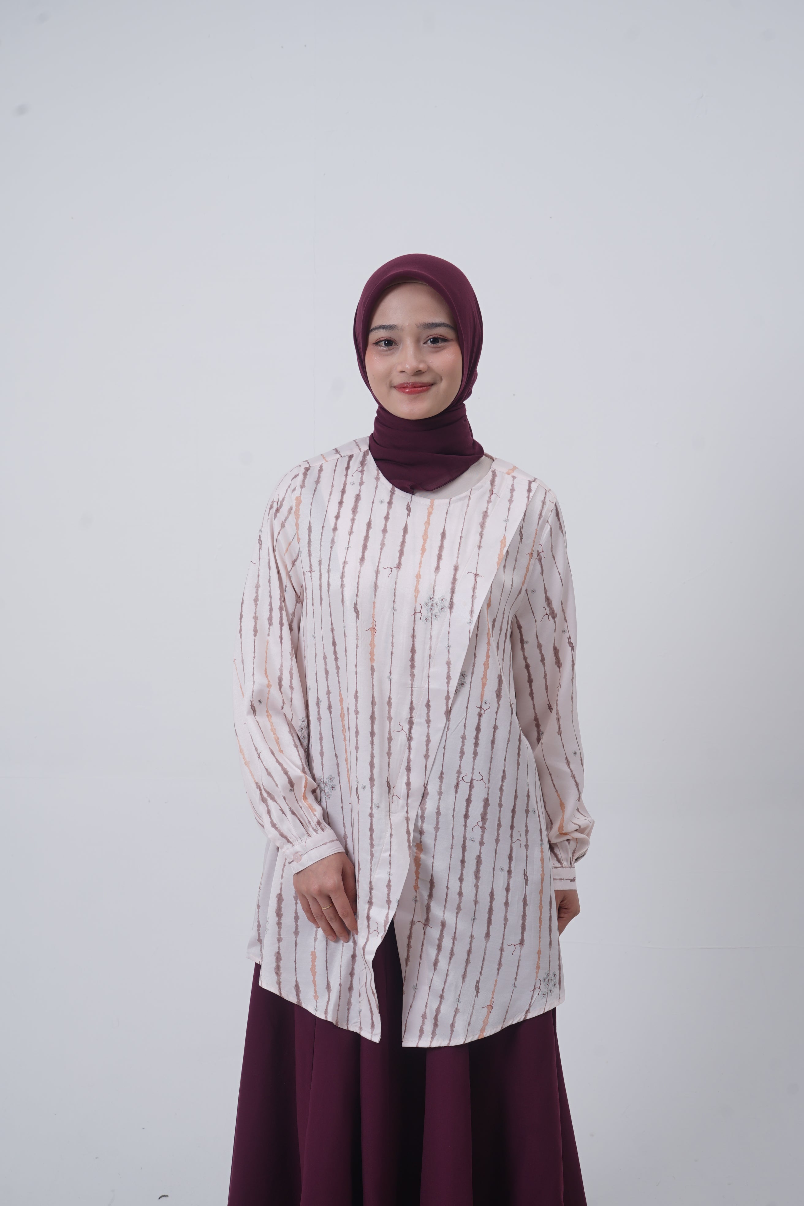TUNIK ASIMETRIS SAFFRON SPLATTER