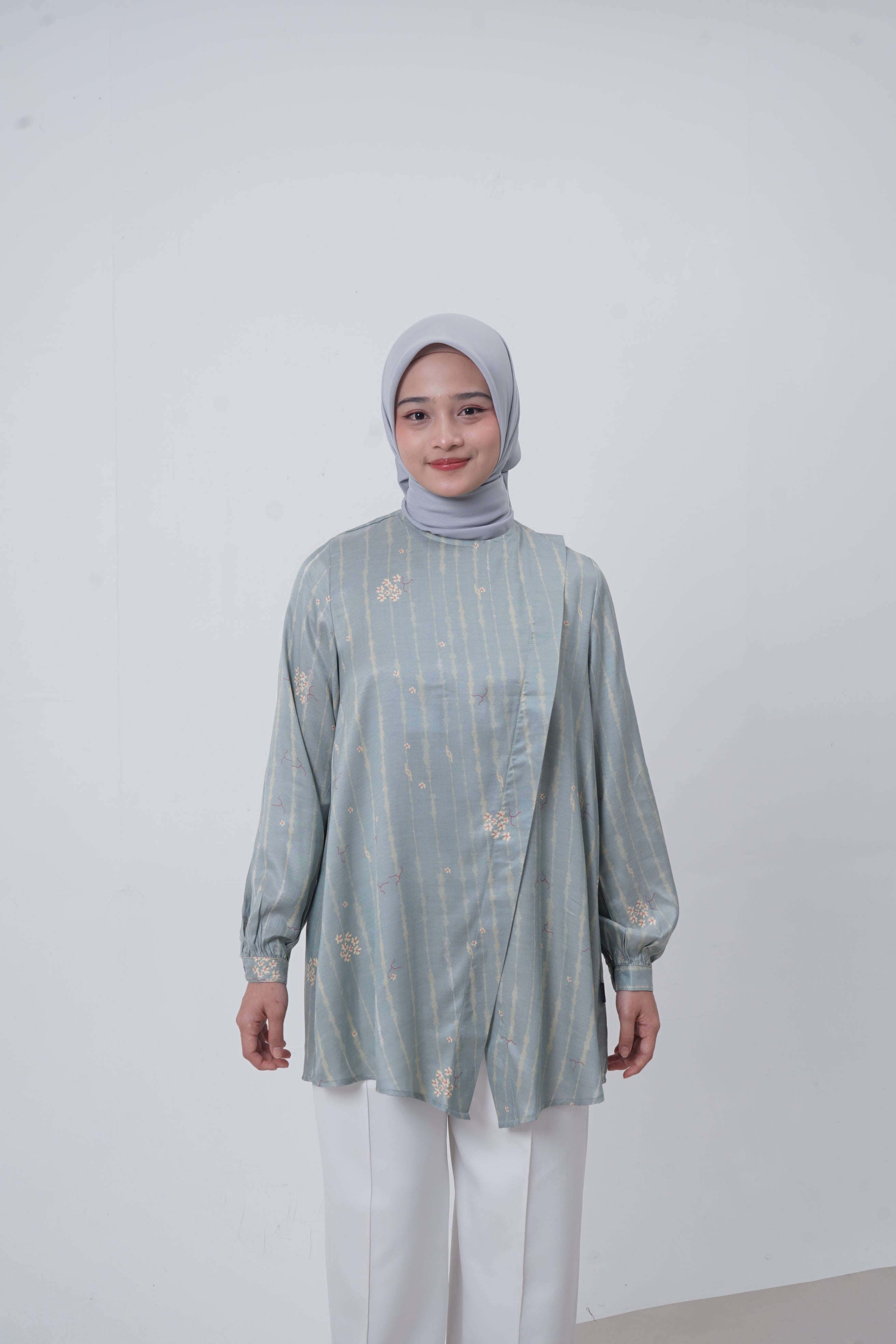 TUNIK ASIMETRIS SAFFRON SPLATTER