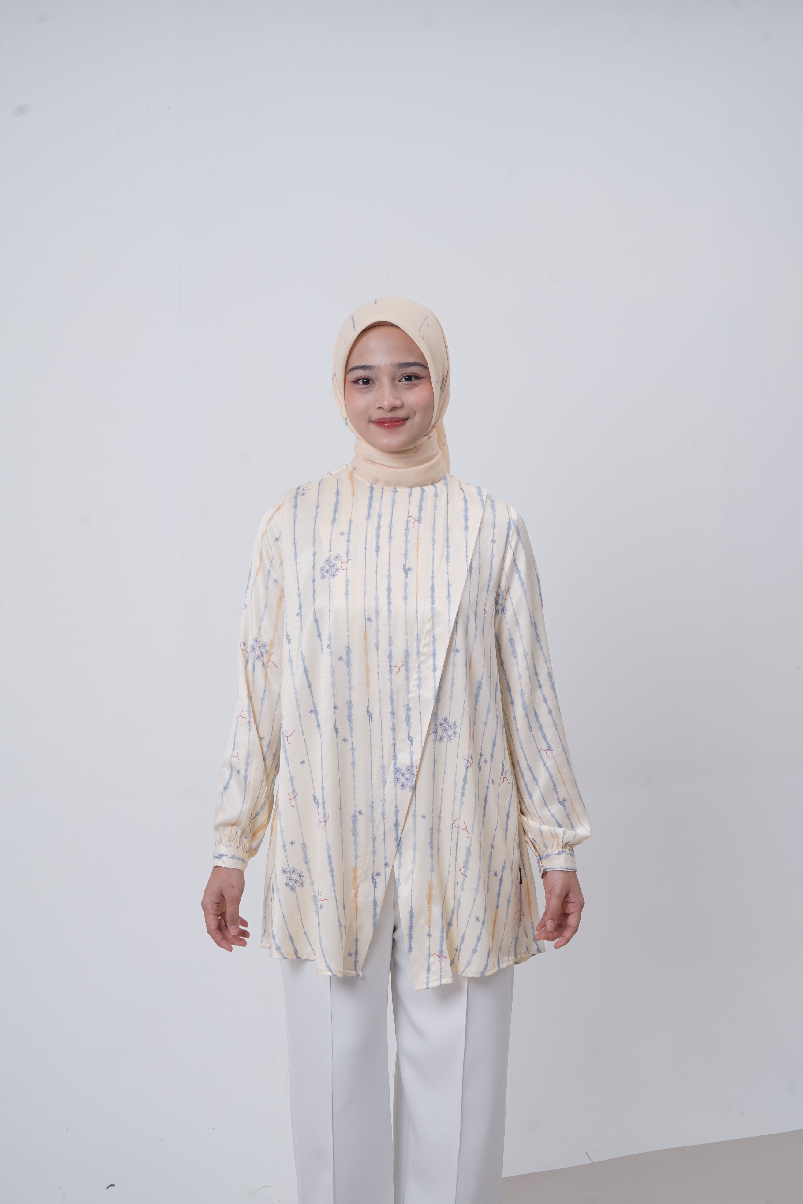 TUNIK ASIMETRIS SAFFRON SPLATTER