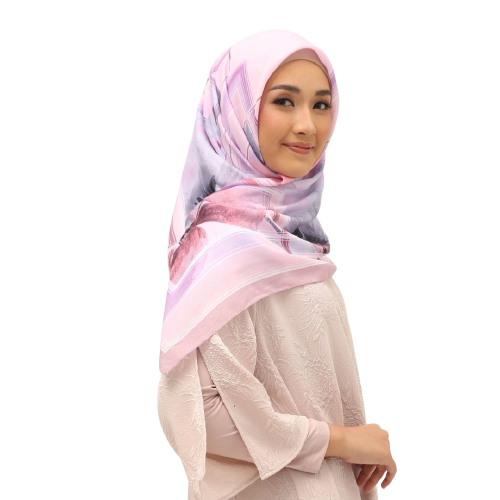 Elzatta Scarf Segi Empat Kanara Mirza - Dusty Pink