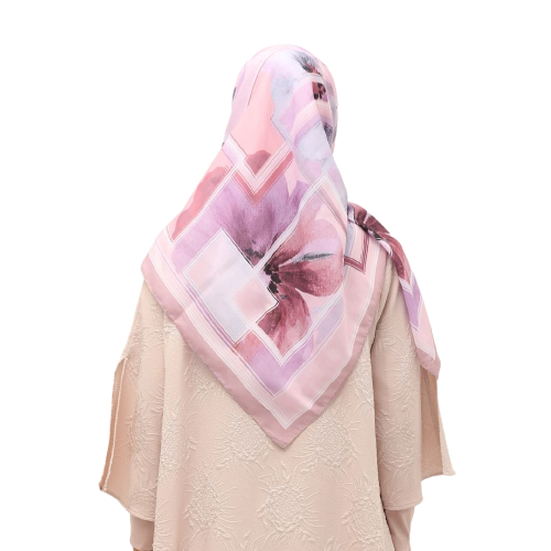 Elzatta Scarf Segi Empat Kanara Mirza - Dusty Pink