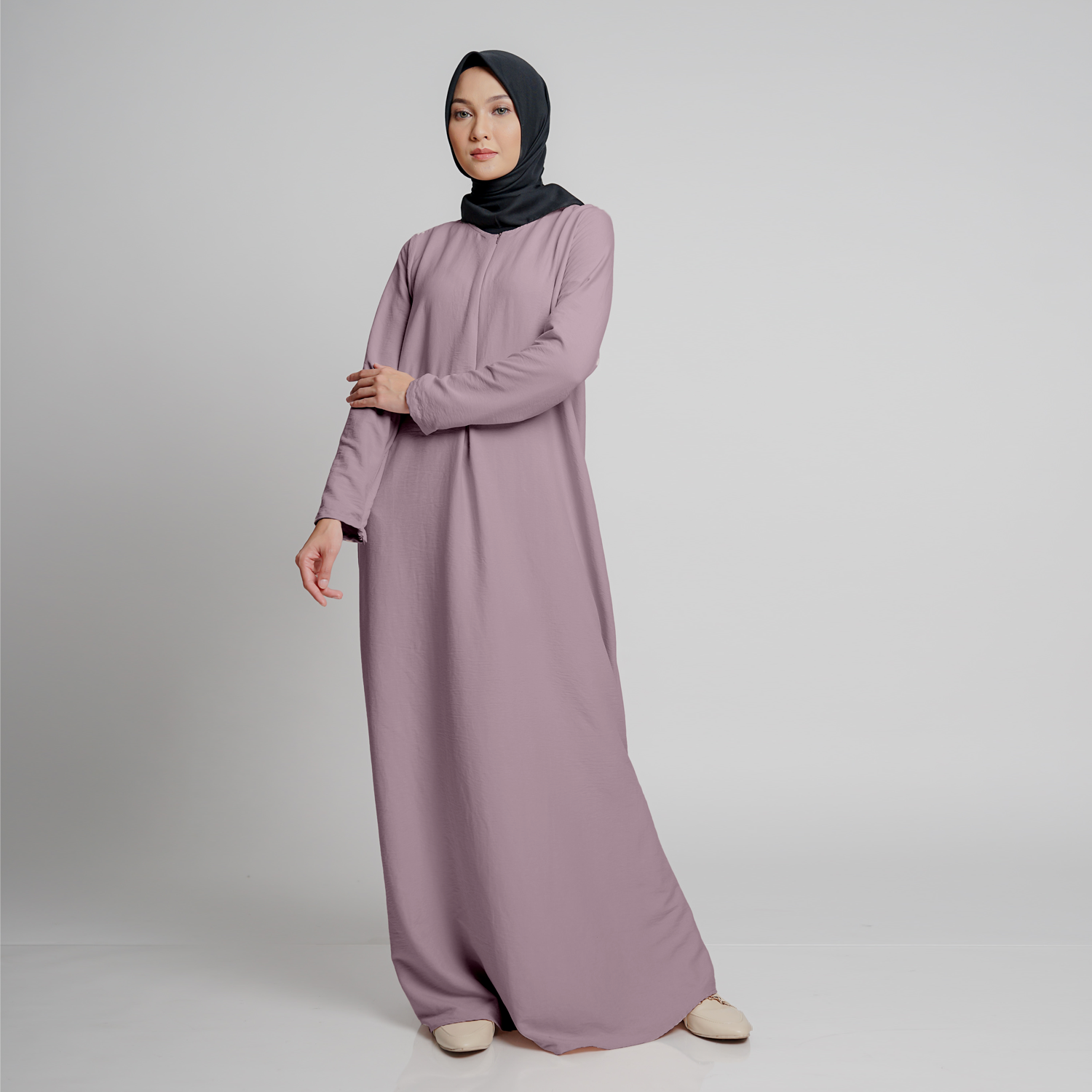 Elzatta Basic Gamis Airflow - Dusty Purple