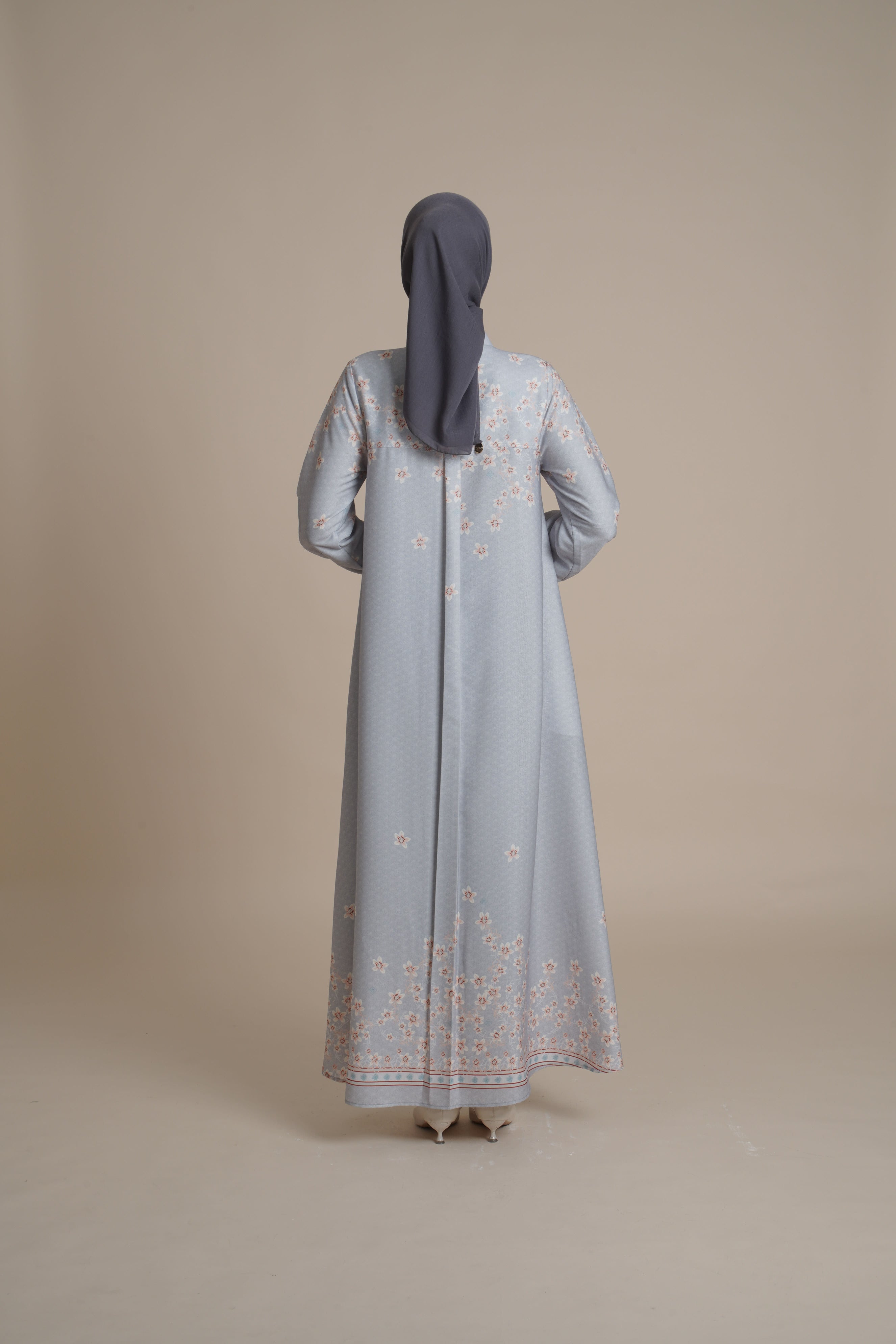 Gamis Lipit Miryam - Silver Green