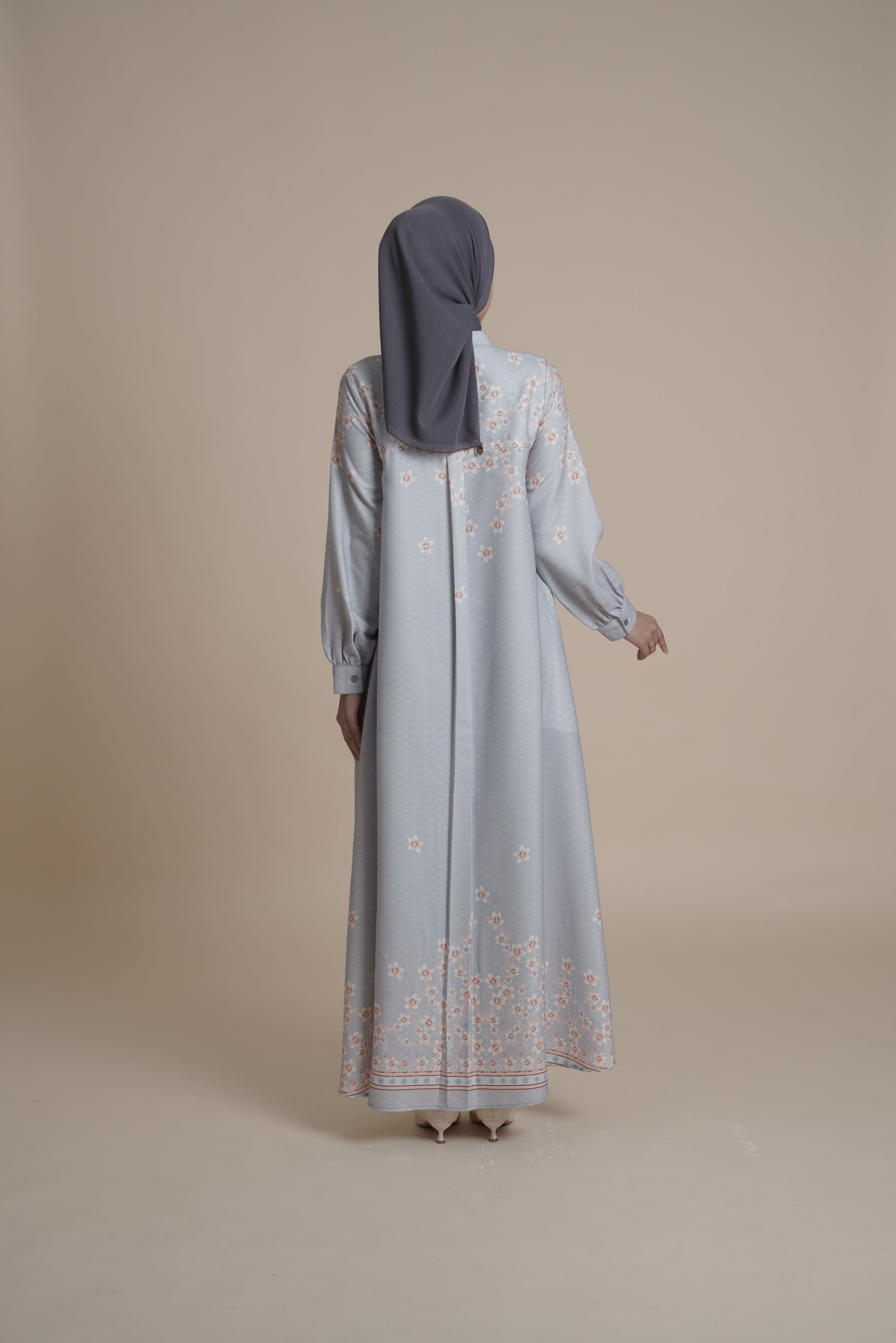 Gamis Lipit Miryam - Silver Green