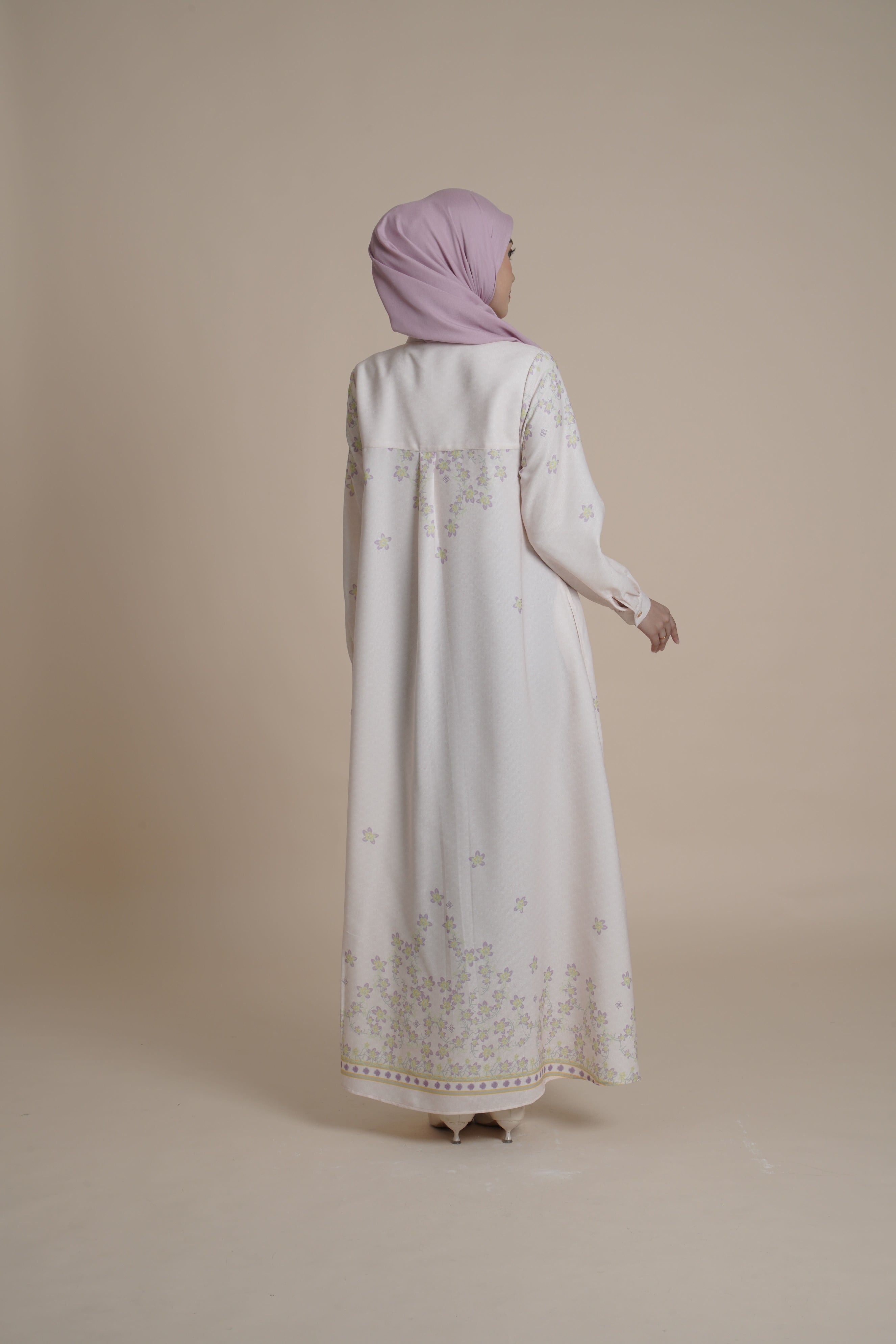 Gamis Lipit Miryam - Silver Green