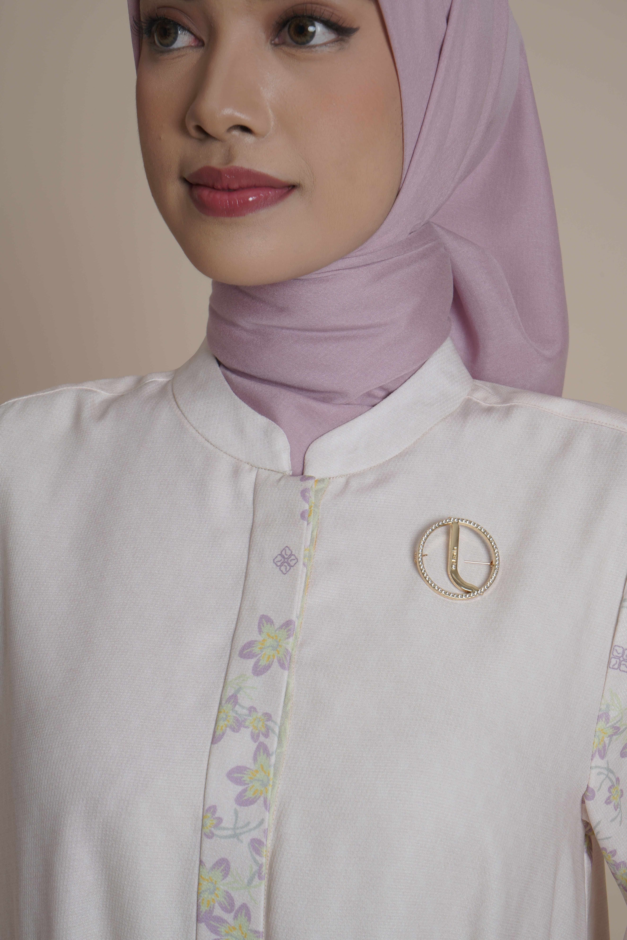 Gamis Lipit Miryam - Silver Green