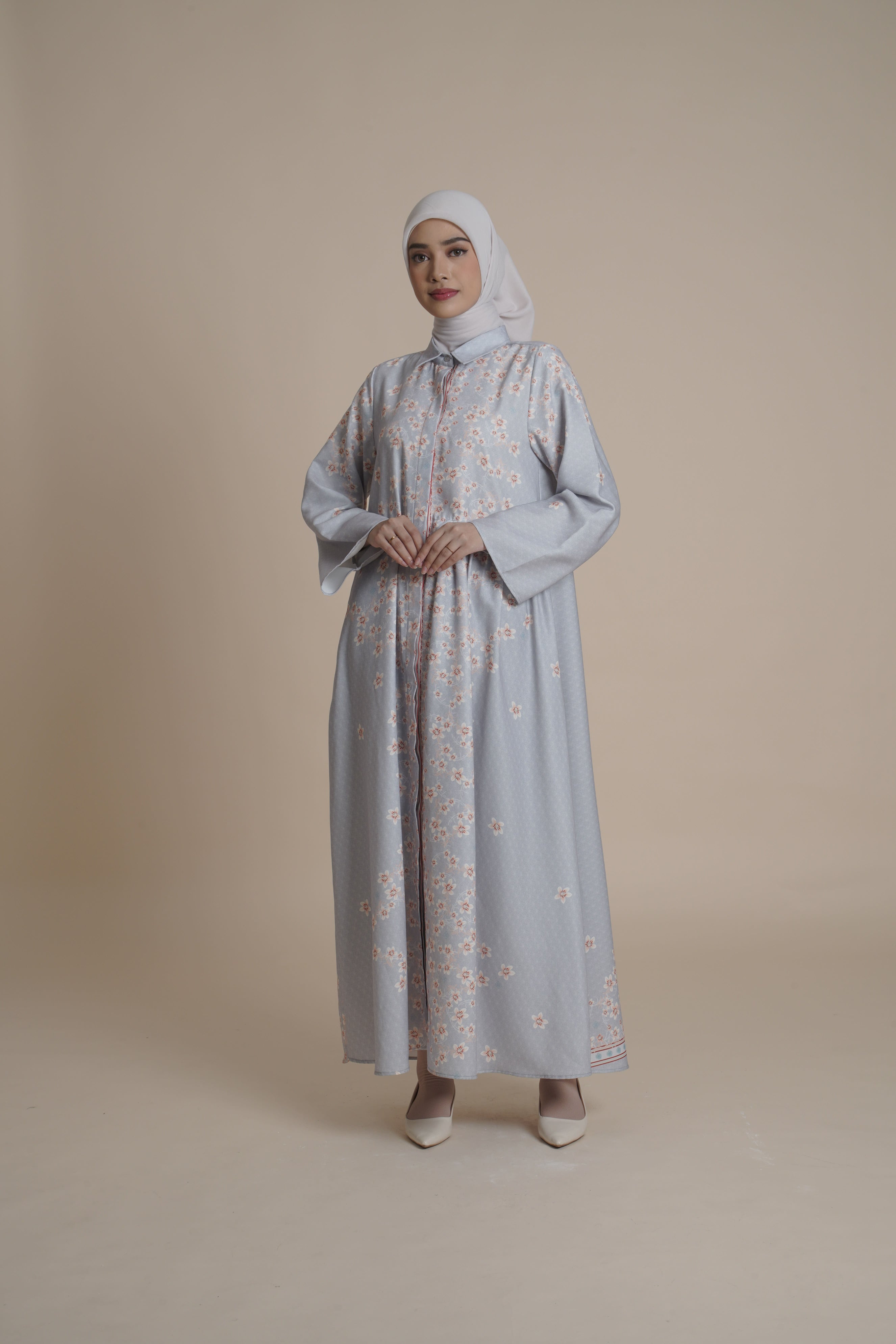 Gamis Kerut Miryam - Cream