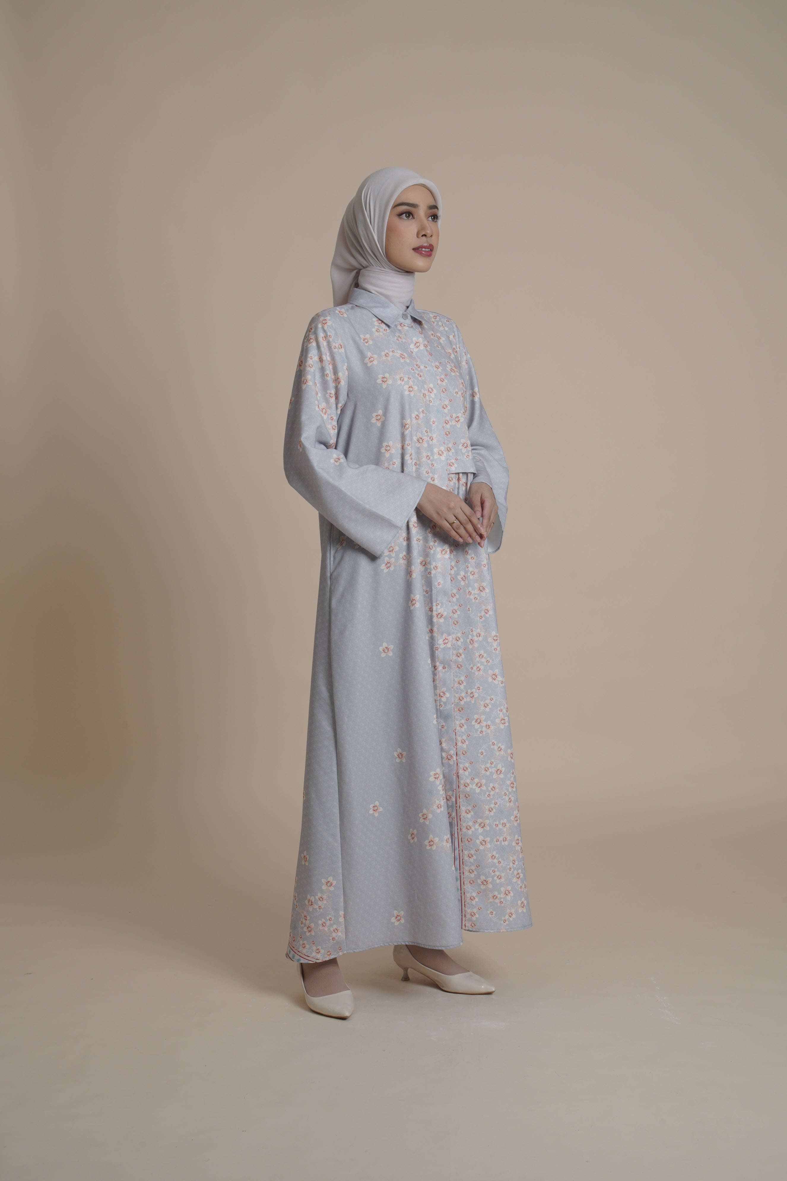 Gamis Kerut Miryam - Cream