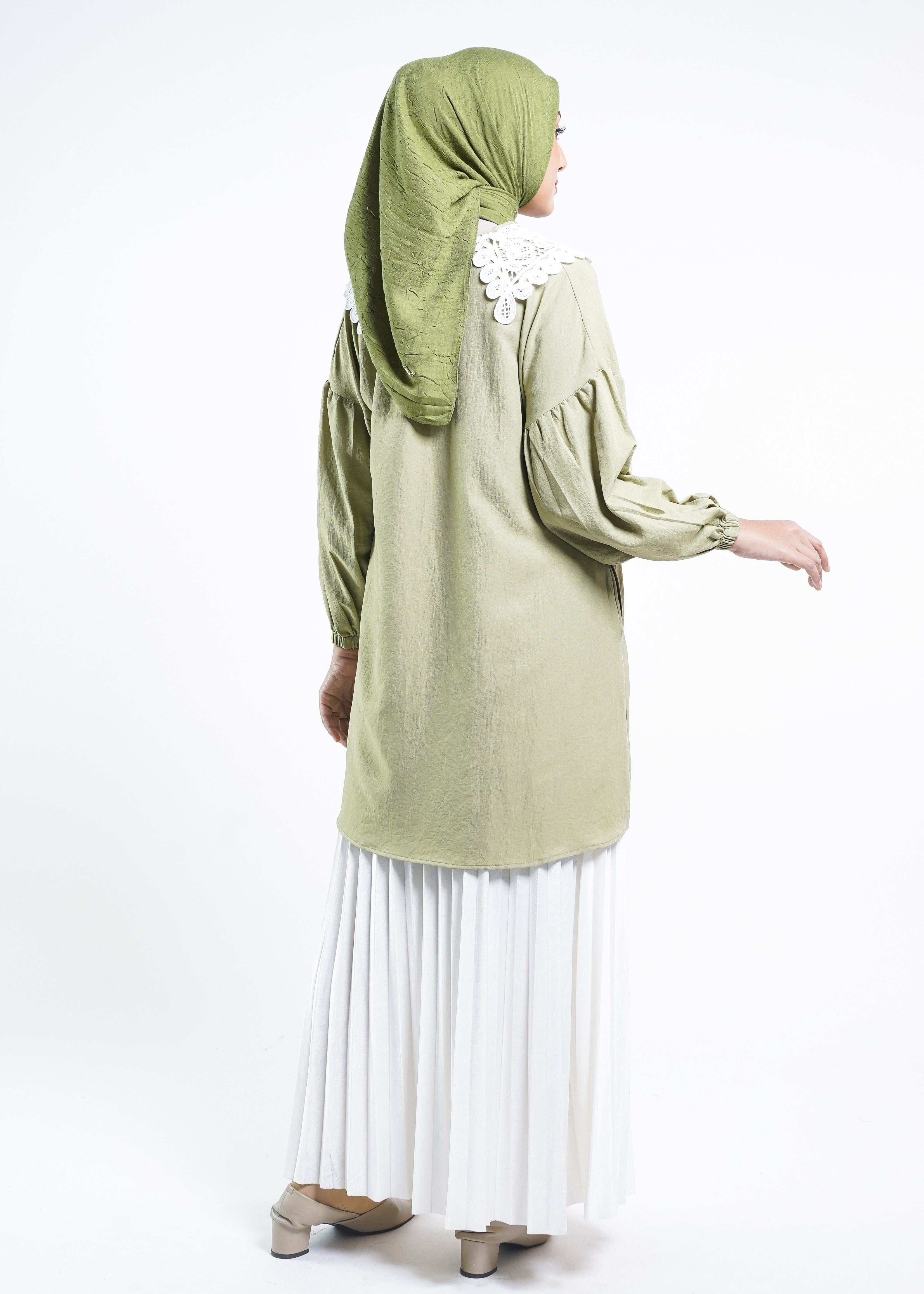Tunik Crinkle Renda Al-Bukhari
