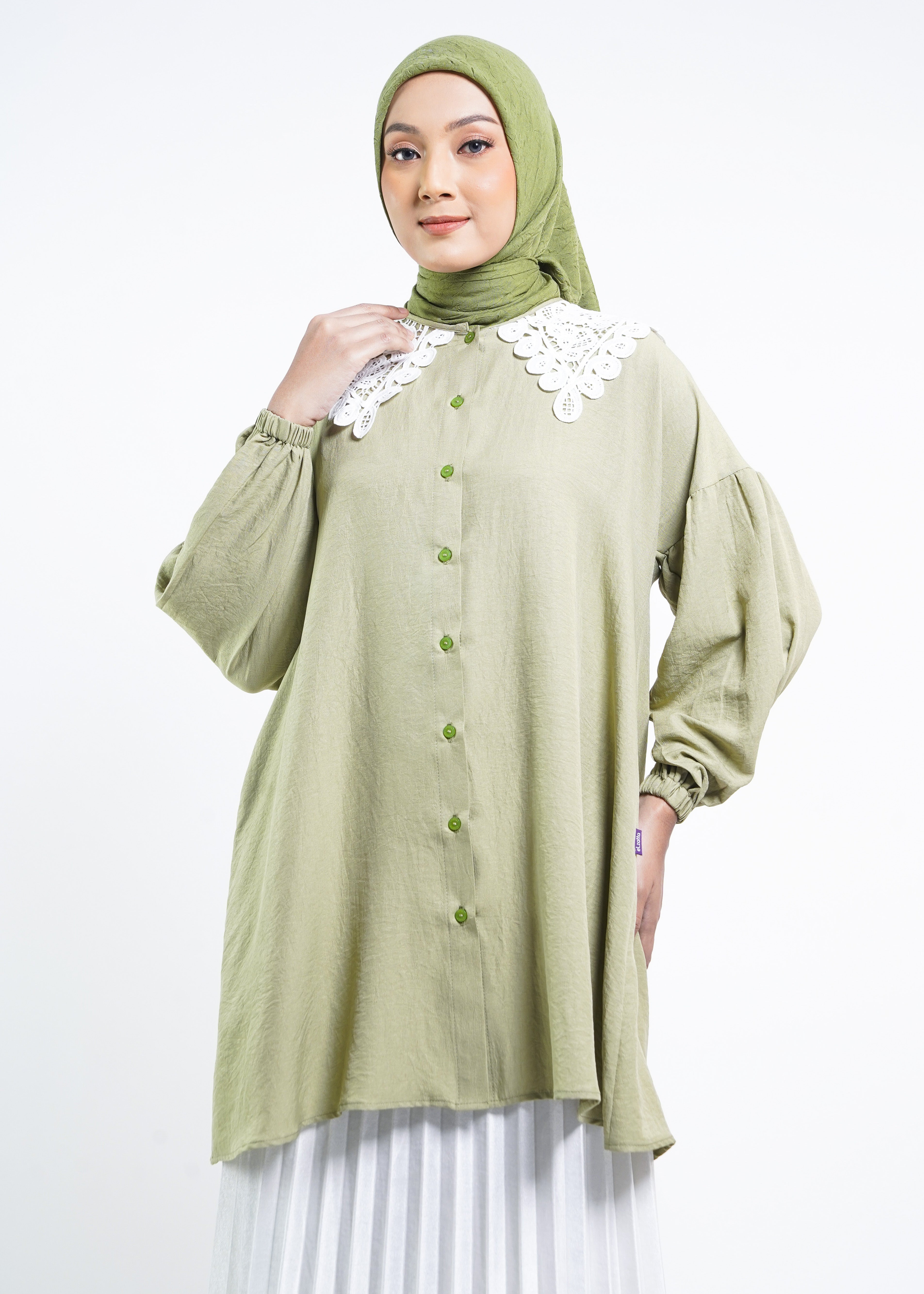 Tunik Crinkle Renda Al-Bukhari