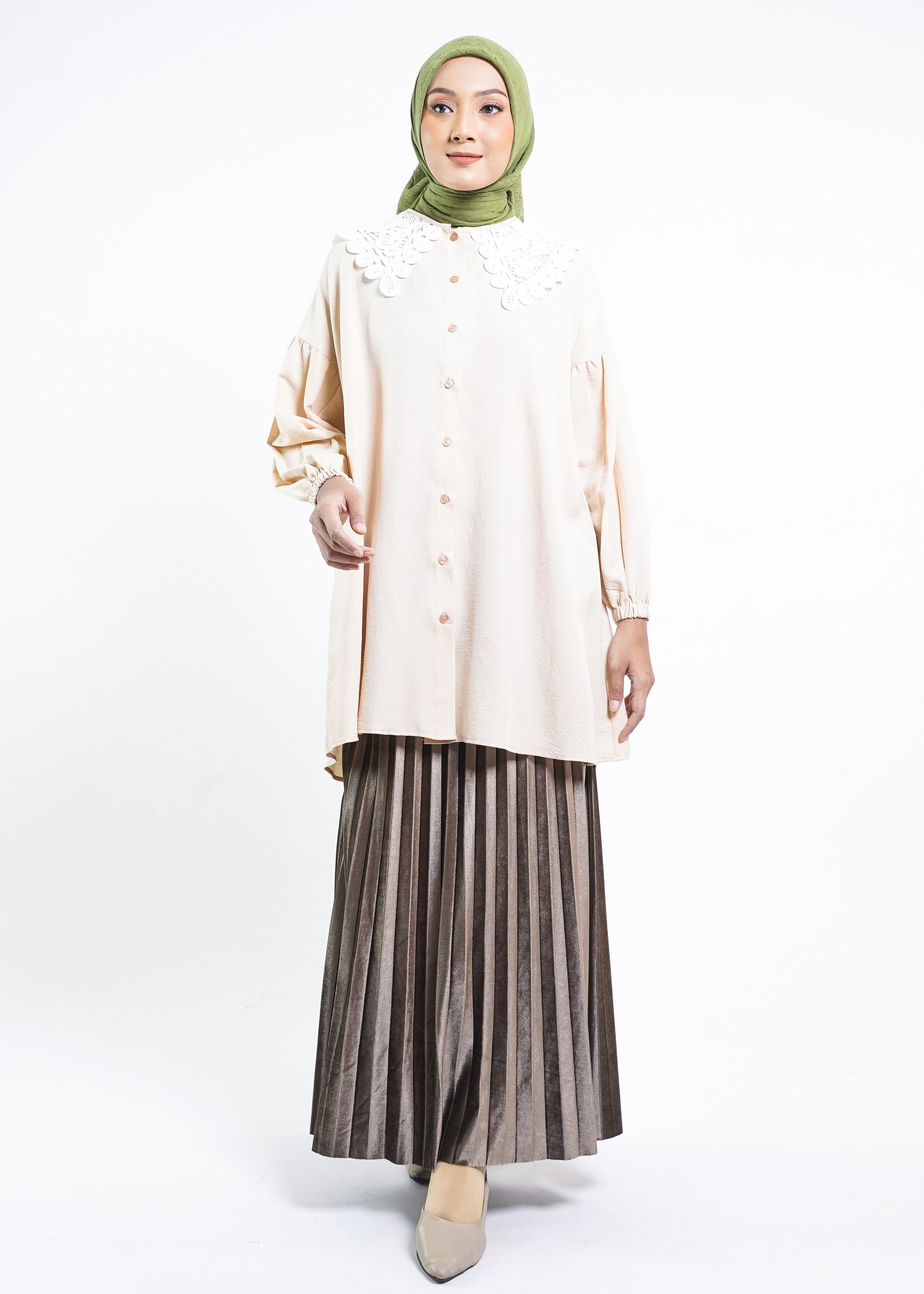 Tunik Crinkle Renda Al-Bukhari