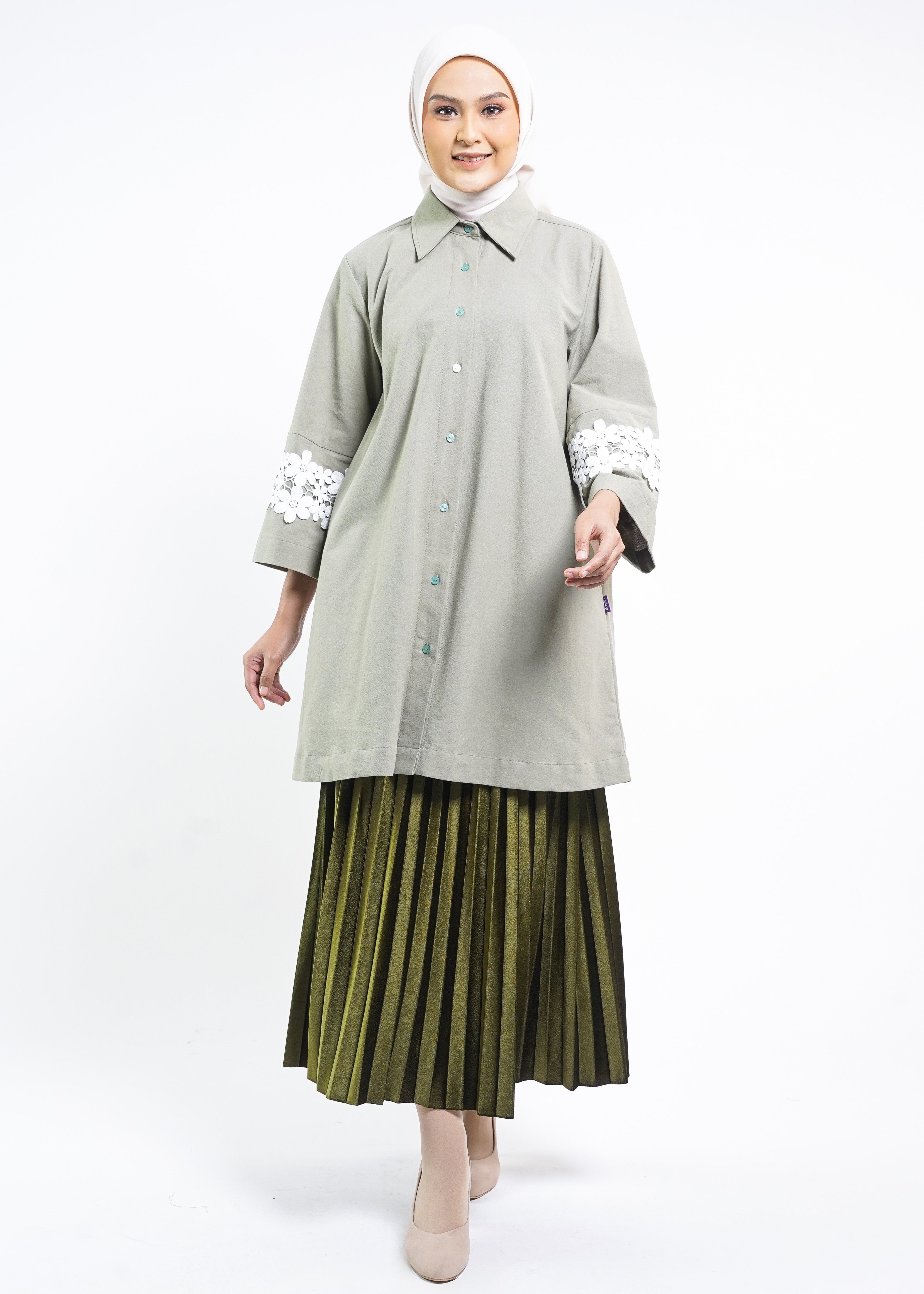 Tunik Linen Renda Al-Bukhari