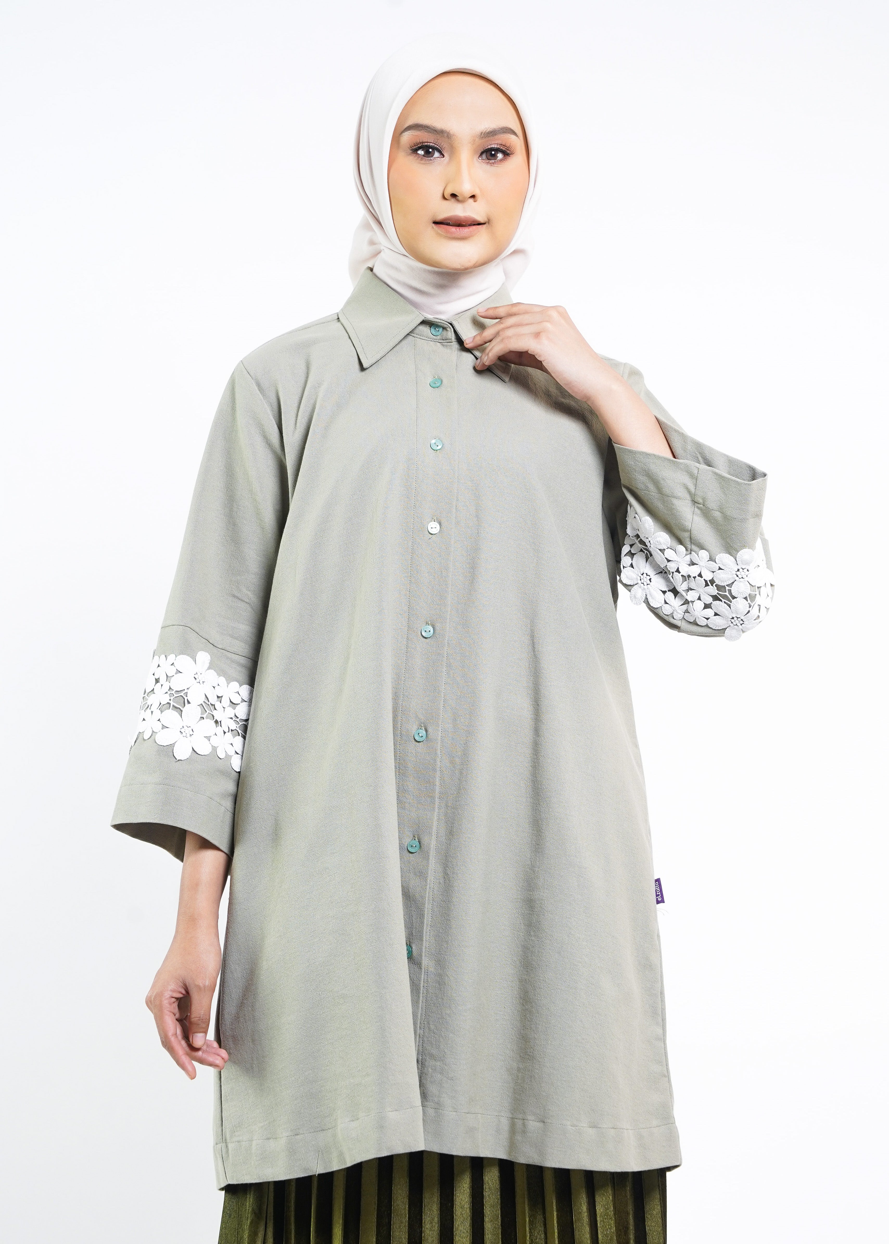 Tunik Linen Renda Al-Bukhari