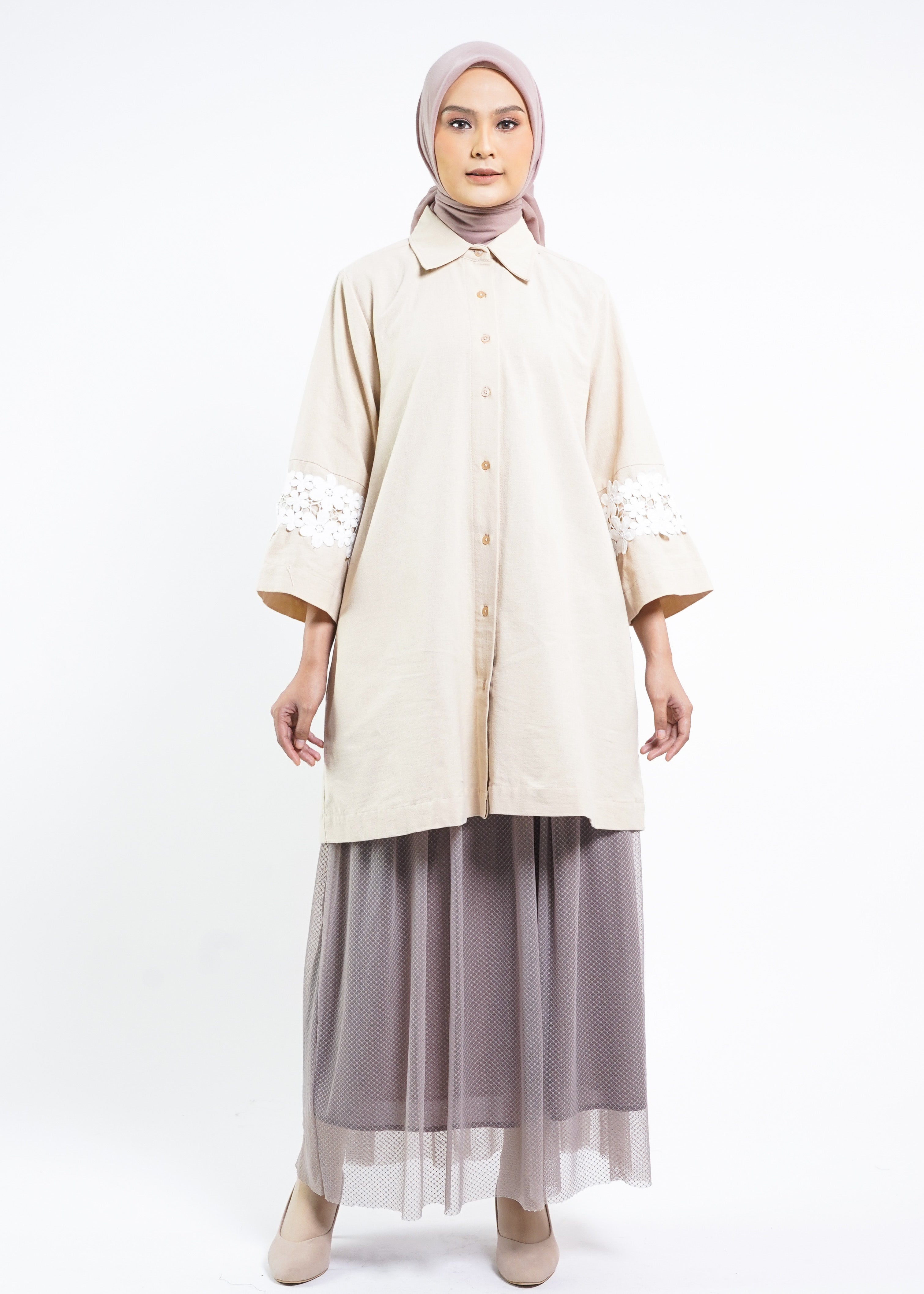 Tunik Linen Renda Al-Bukhari