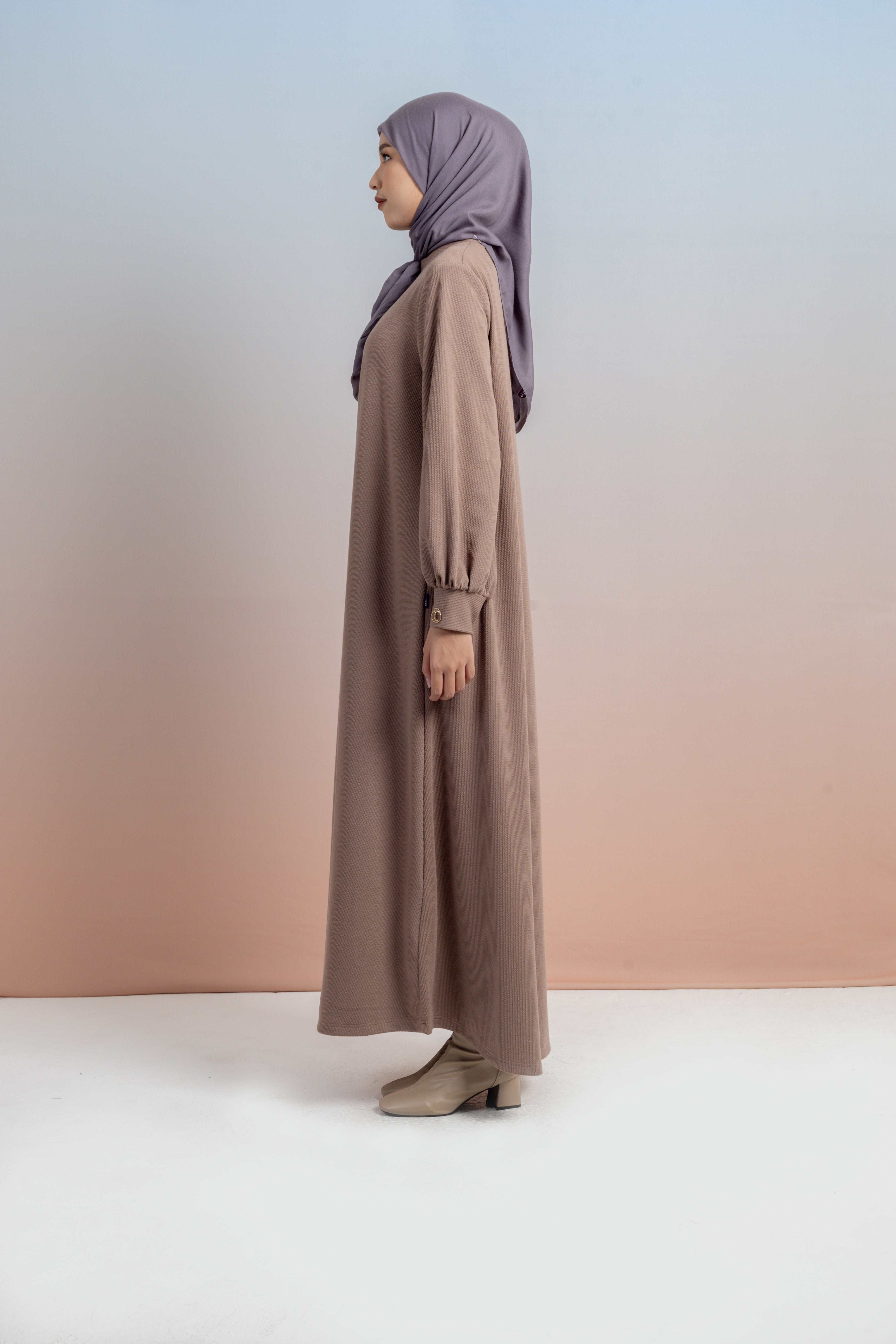 GAMIS KNIT LENGAN BALON PLAT