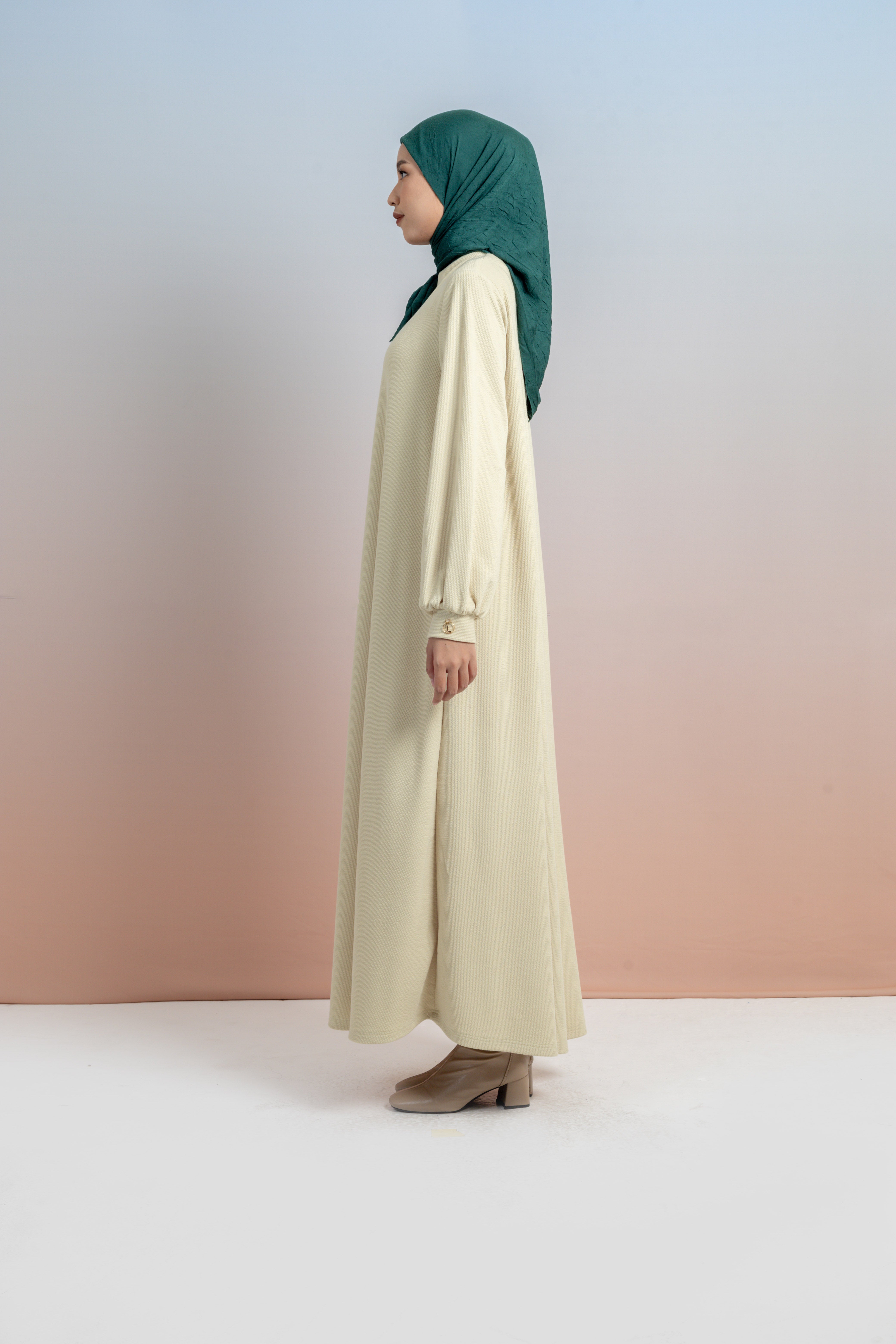 GAMIS KNIT LENGAN BALON PLAT