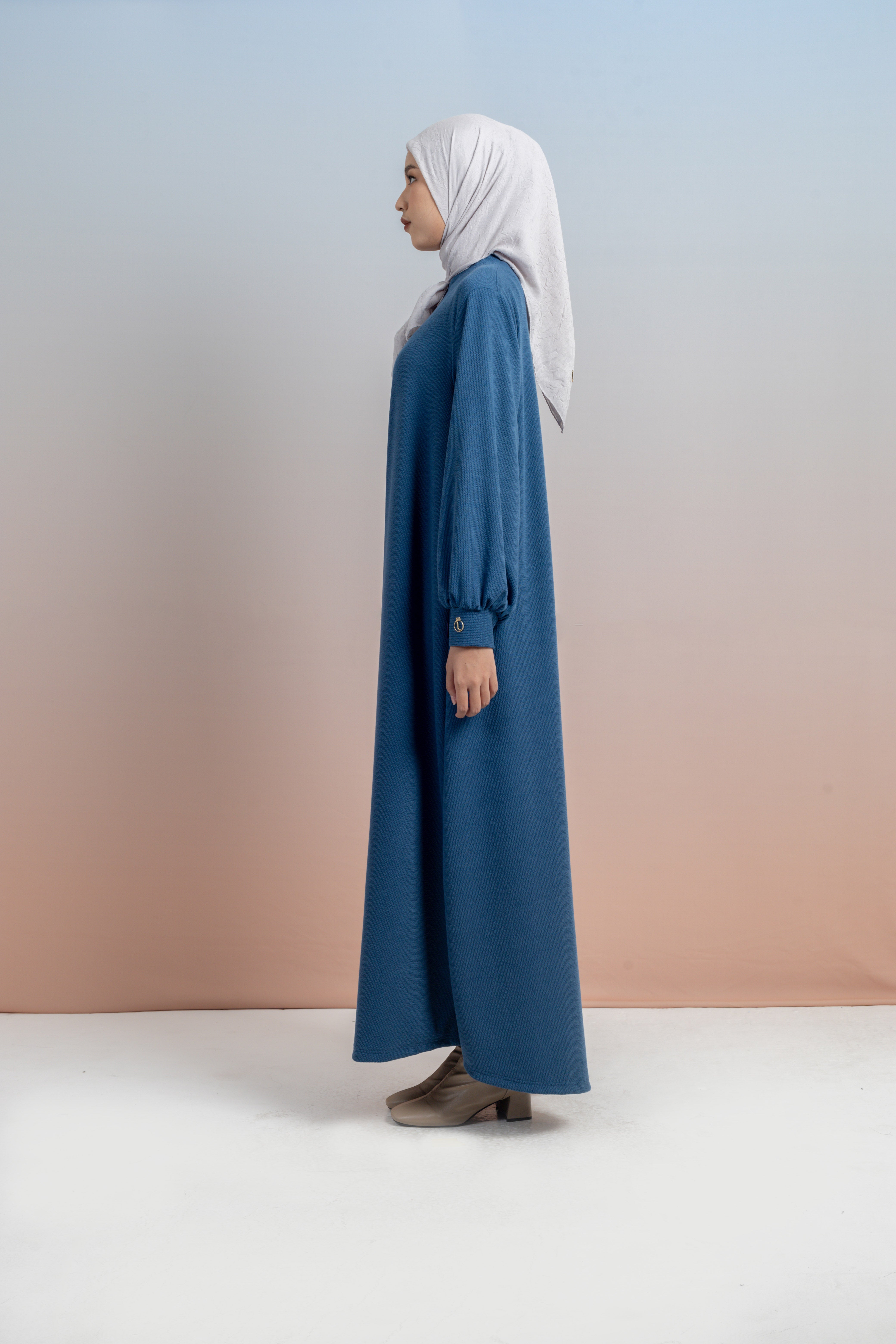 GAMIS KNIT LENGAN BALON PLAT