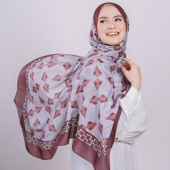 Elzatta Kaila Geo Floral - Maroon