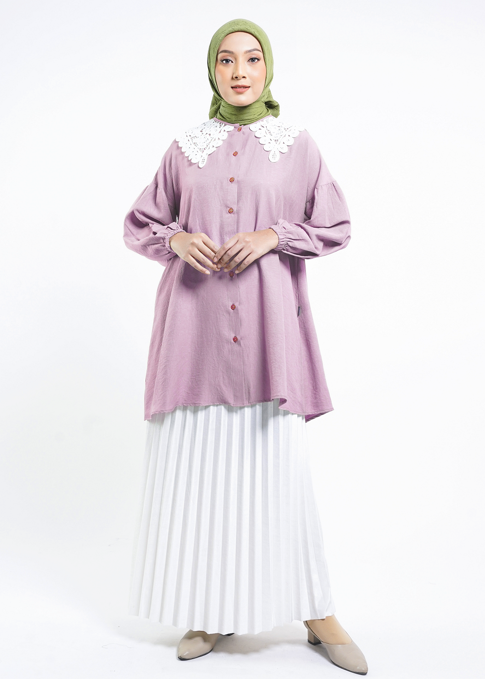 Tunik Crinkle Renda Al-Bukhari