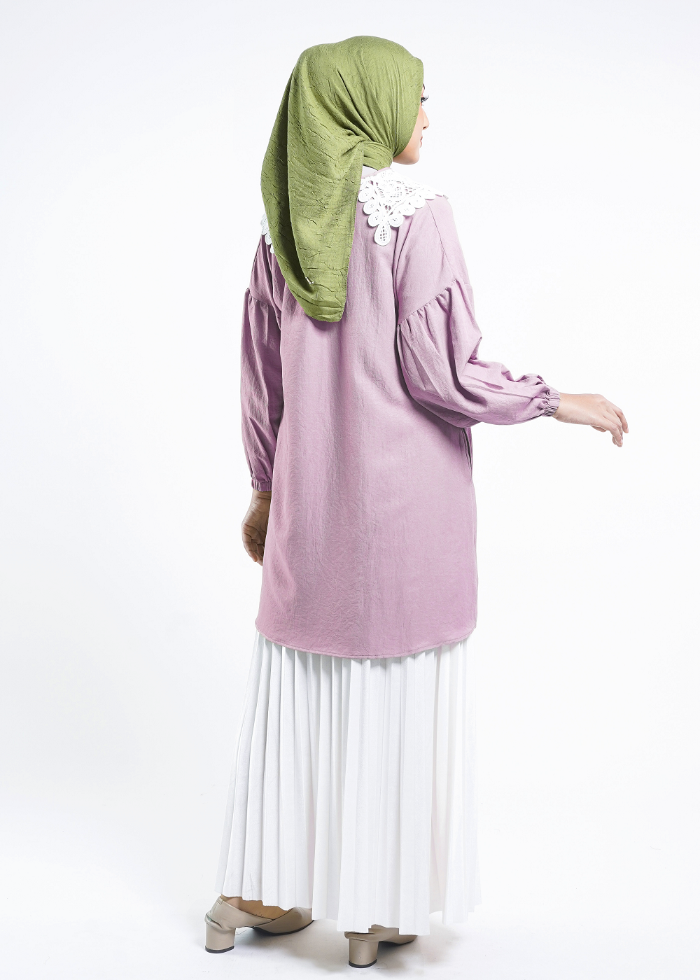 Tunik Crinkle Renda Al-Bukhari