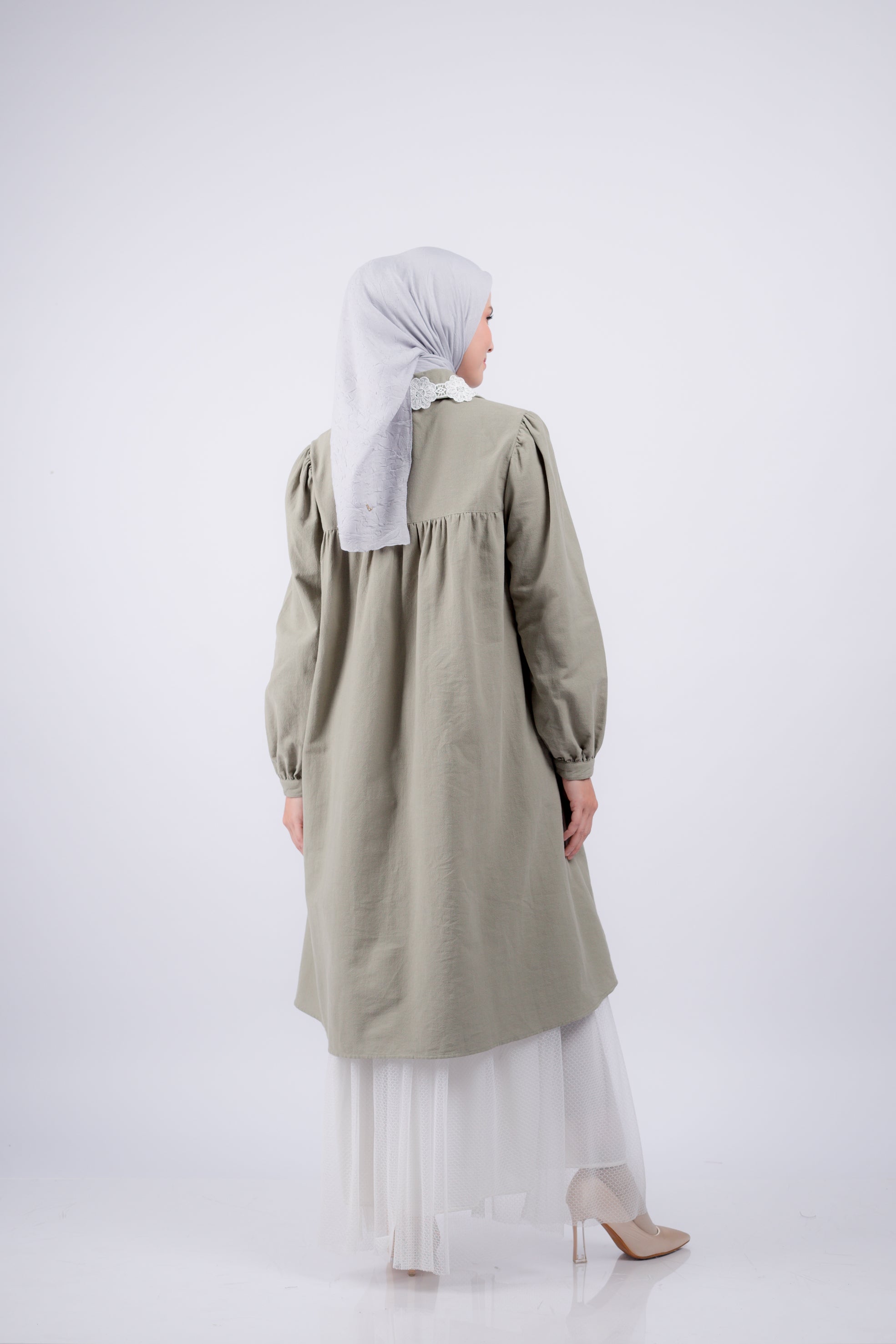 Long Tunik Linen Renda Al-Bukhari