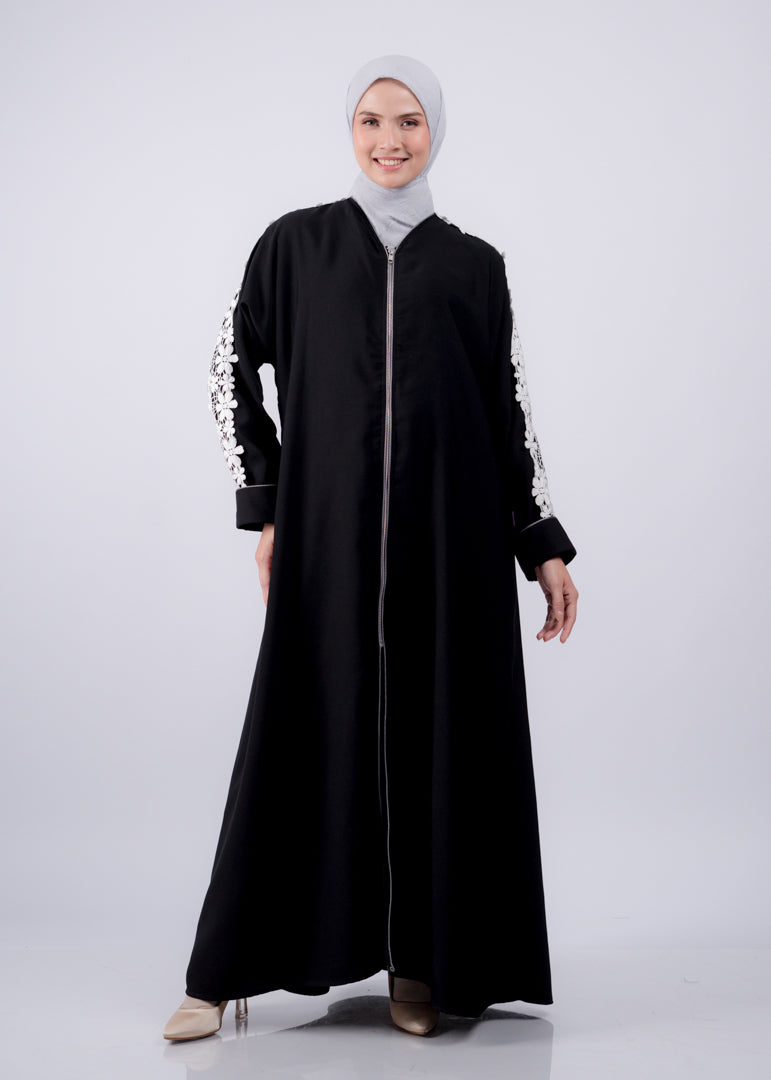 Abaya Mecca Zipper Renda