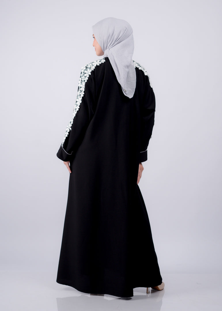 Abaya Mecca Zipper Renda