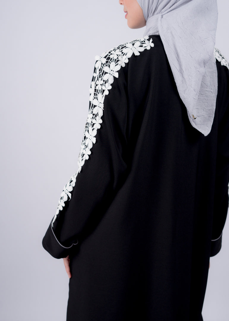 Abaya Mecca Zipper Renda