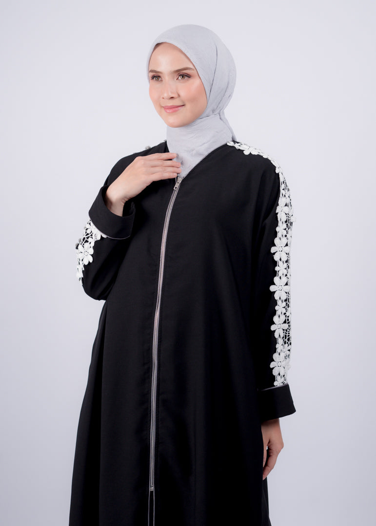 Abaya Mecca Zipper Renda