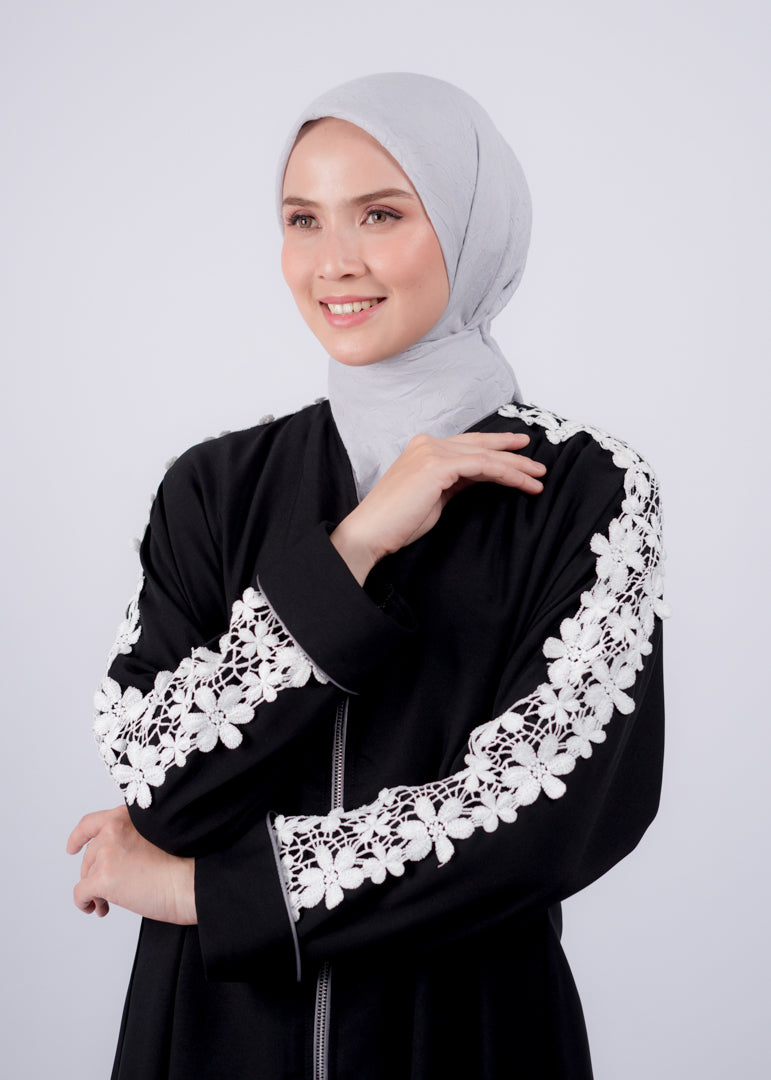 Abaya Mecca Zipper Renda