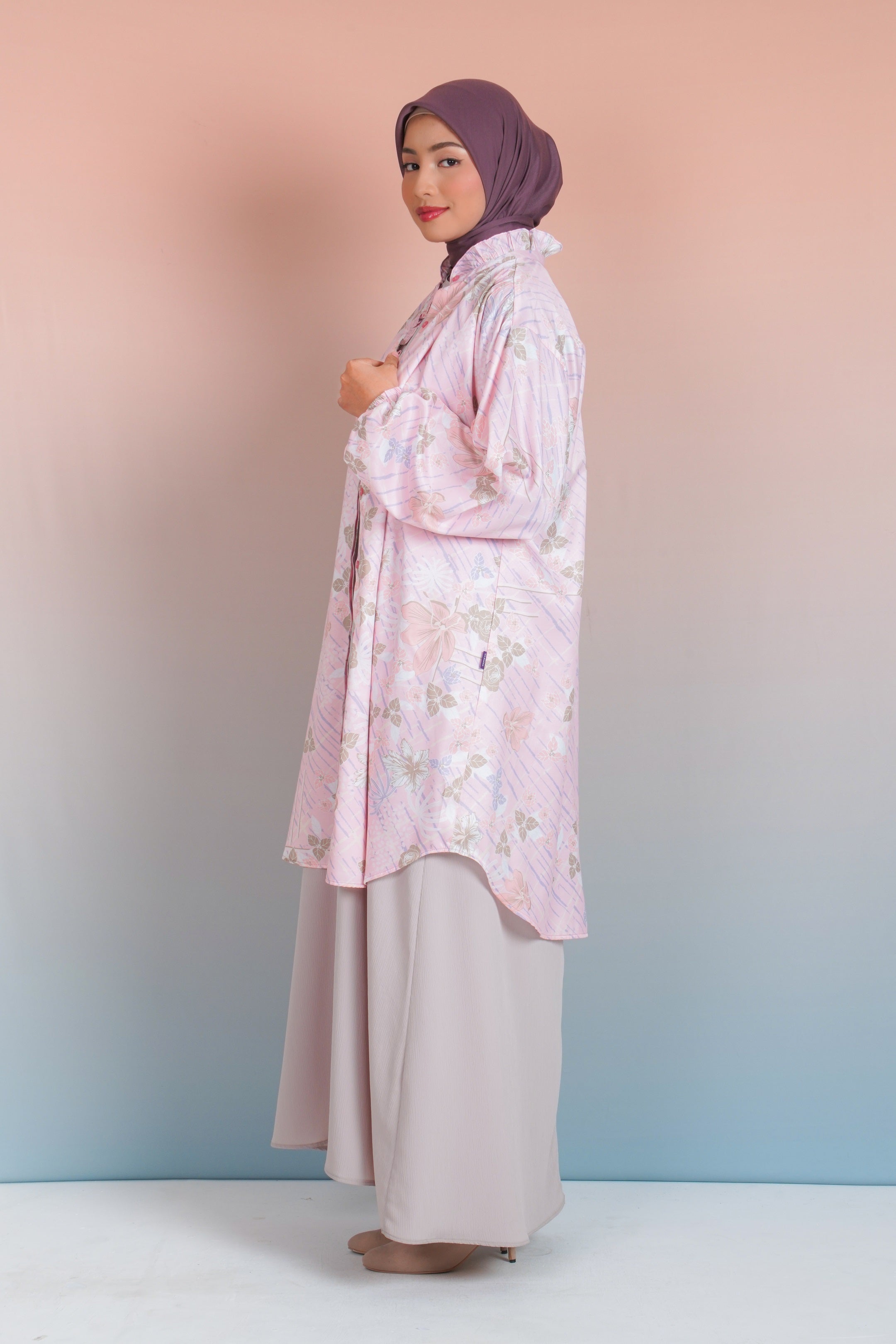 LONG TUNIK RUFFLES SAFFRON GEO
