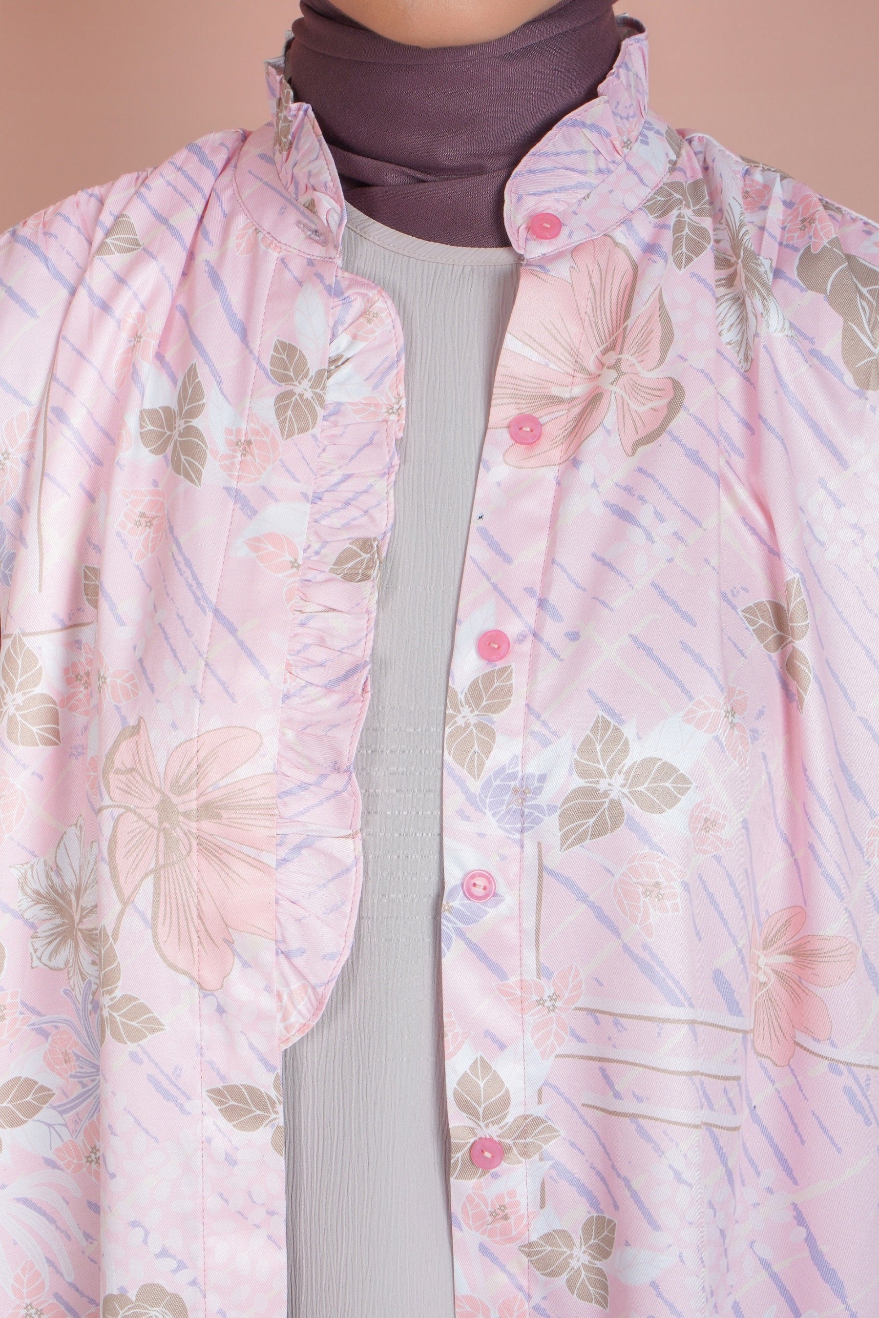LONG TUNIK RUFFLES SAFFRON GEO