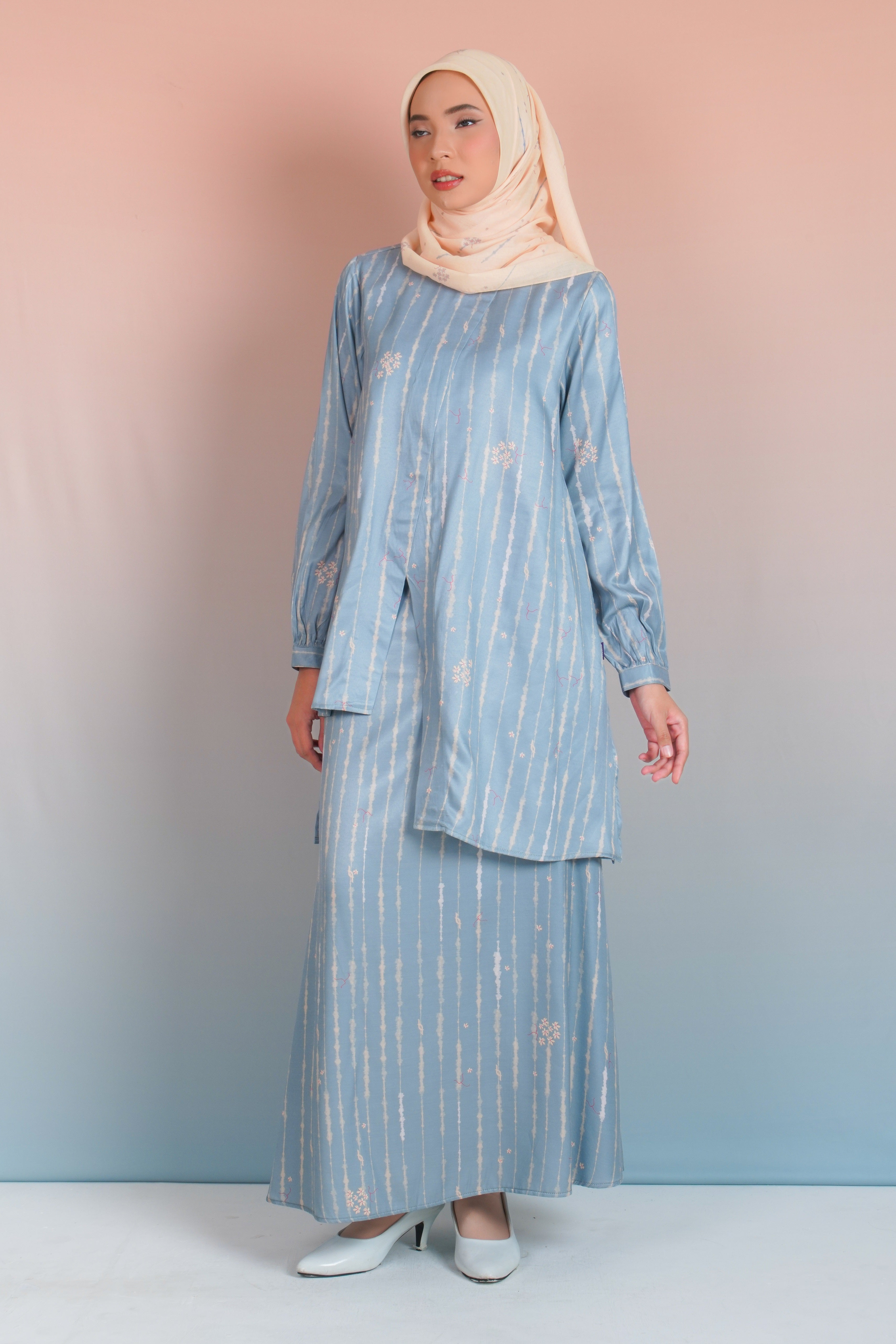 TUNIK ASIMETRIS SAFFRON SPLATTER