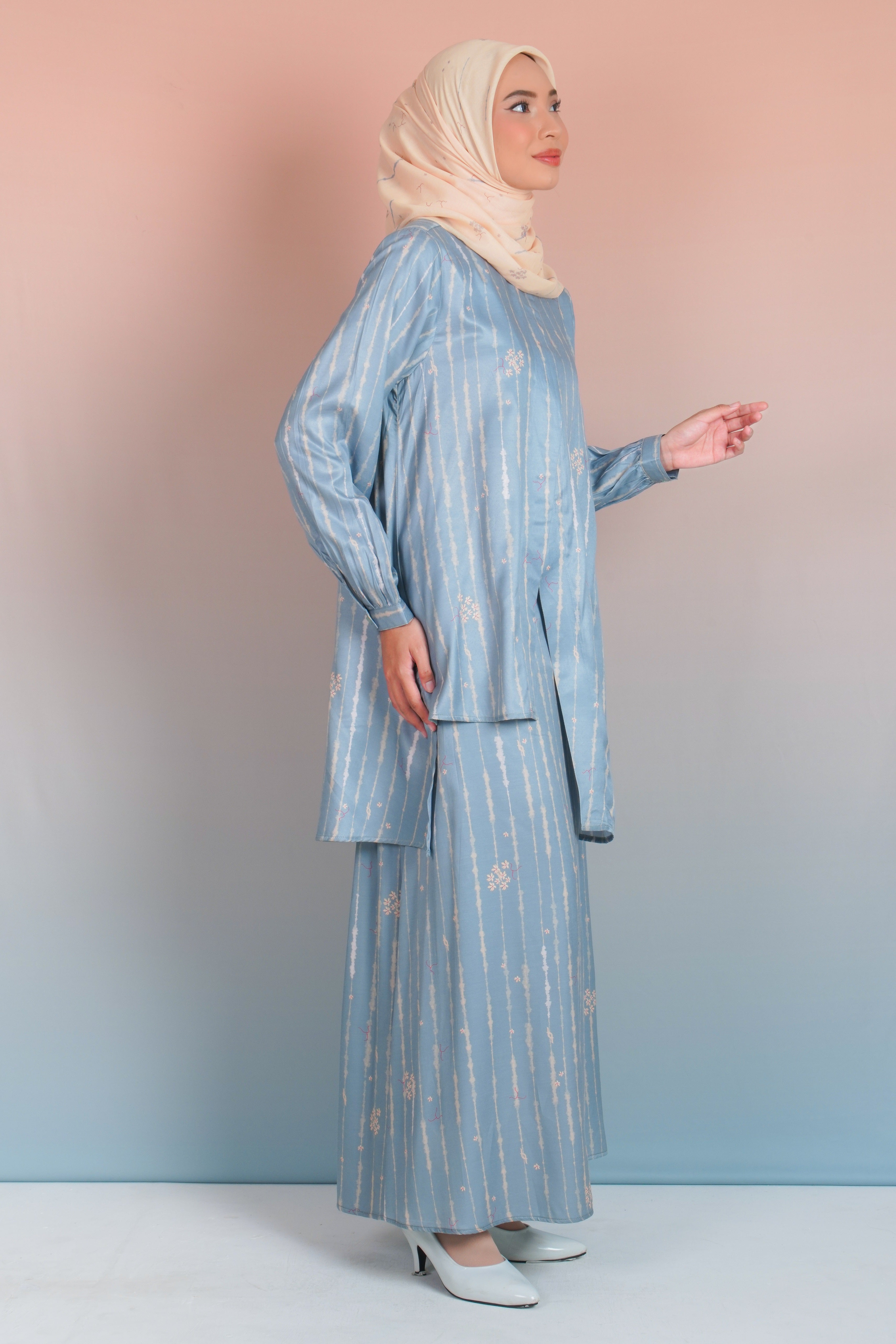 TUNIK ASIMETRIS SAFFRON SPLATTER