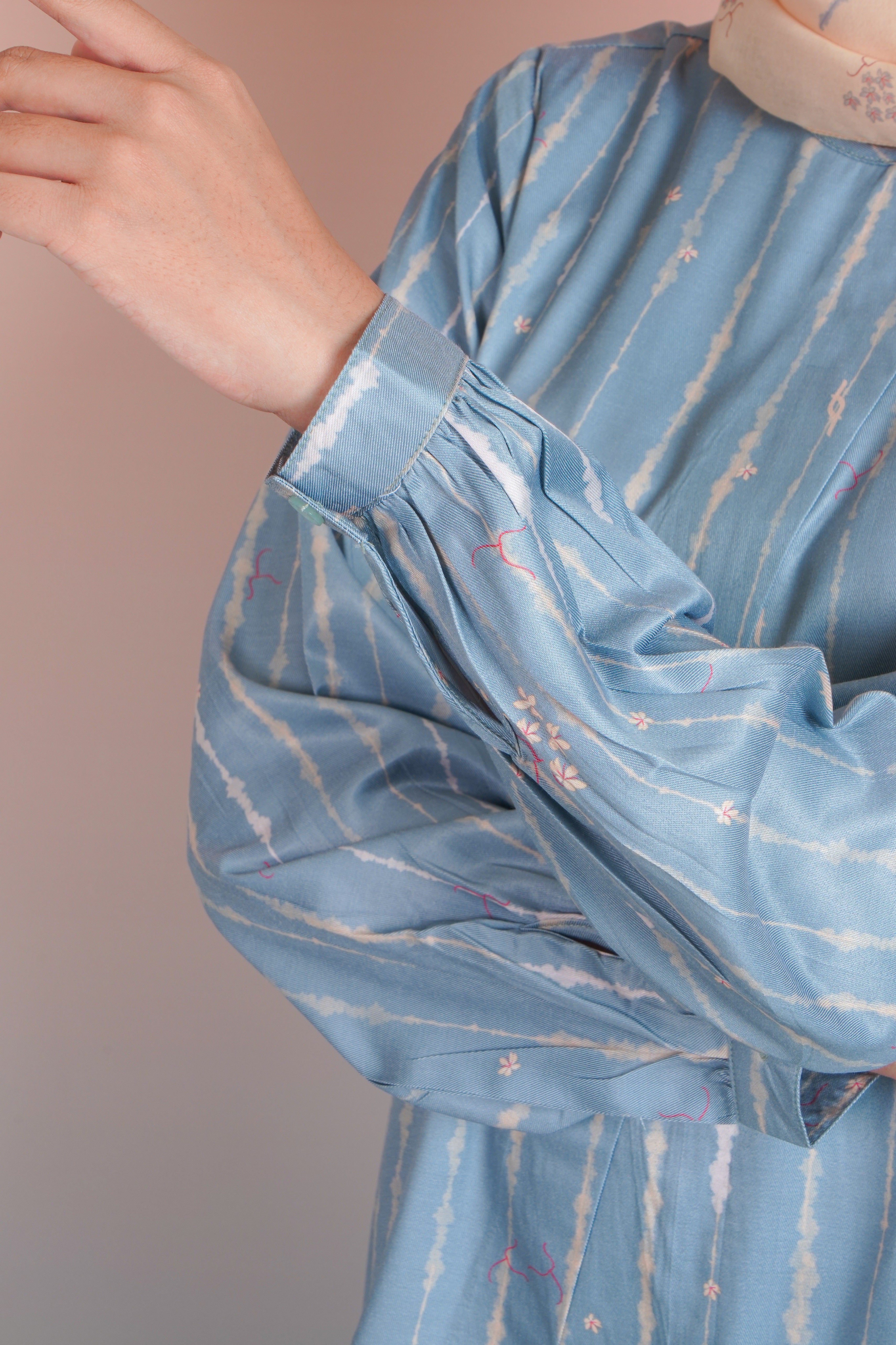 TUNIK ASIMETRIS SAFFRON SPLATTER