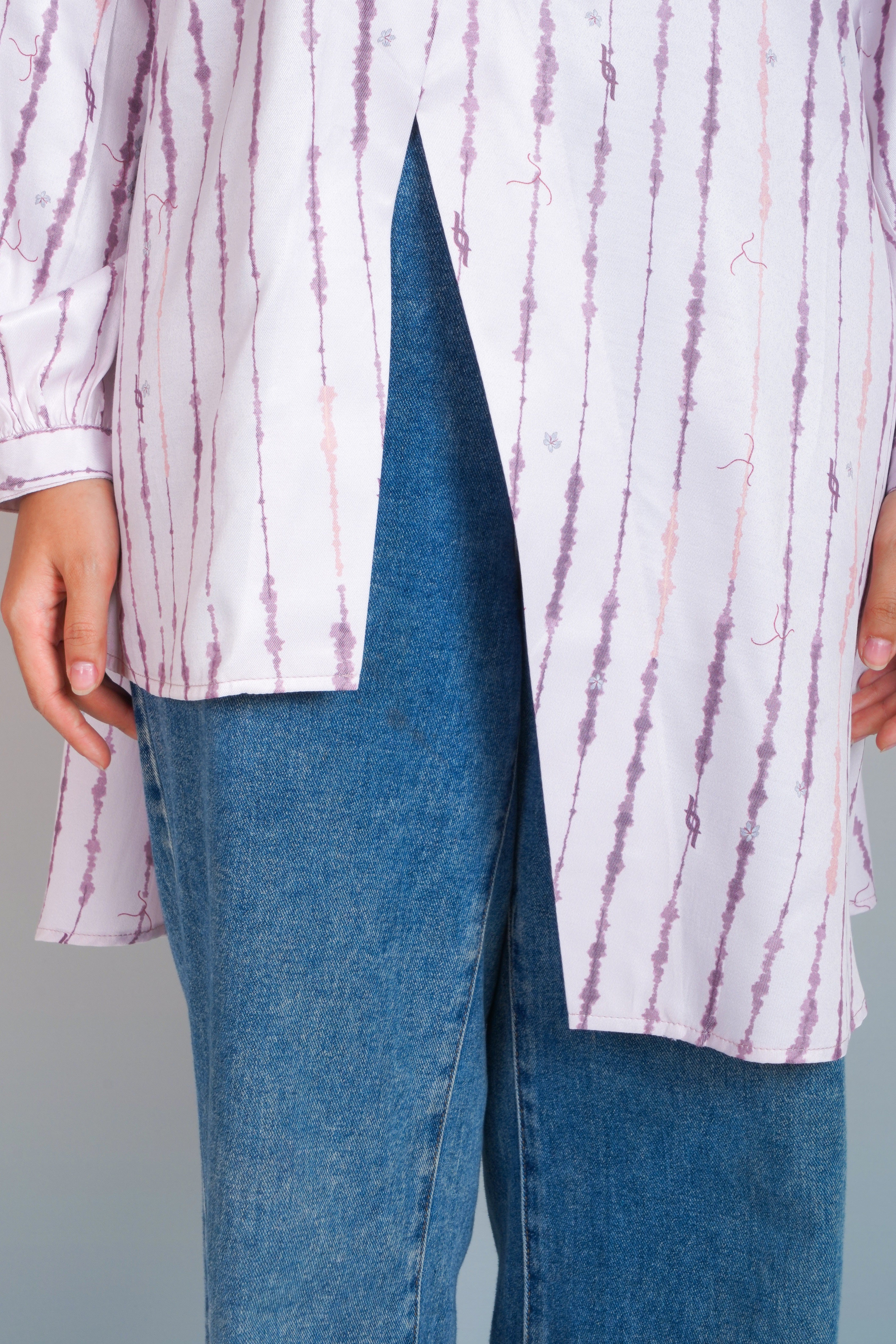 TUNIK ASIMETRIS SAFFRON SPLATTER