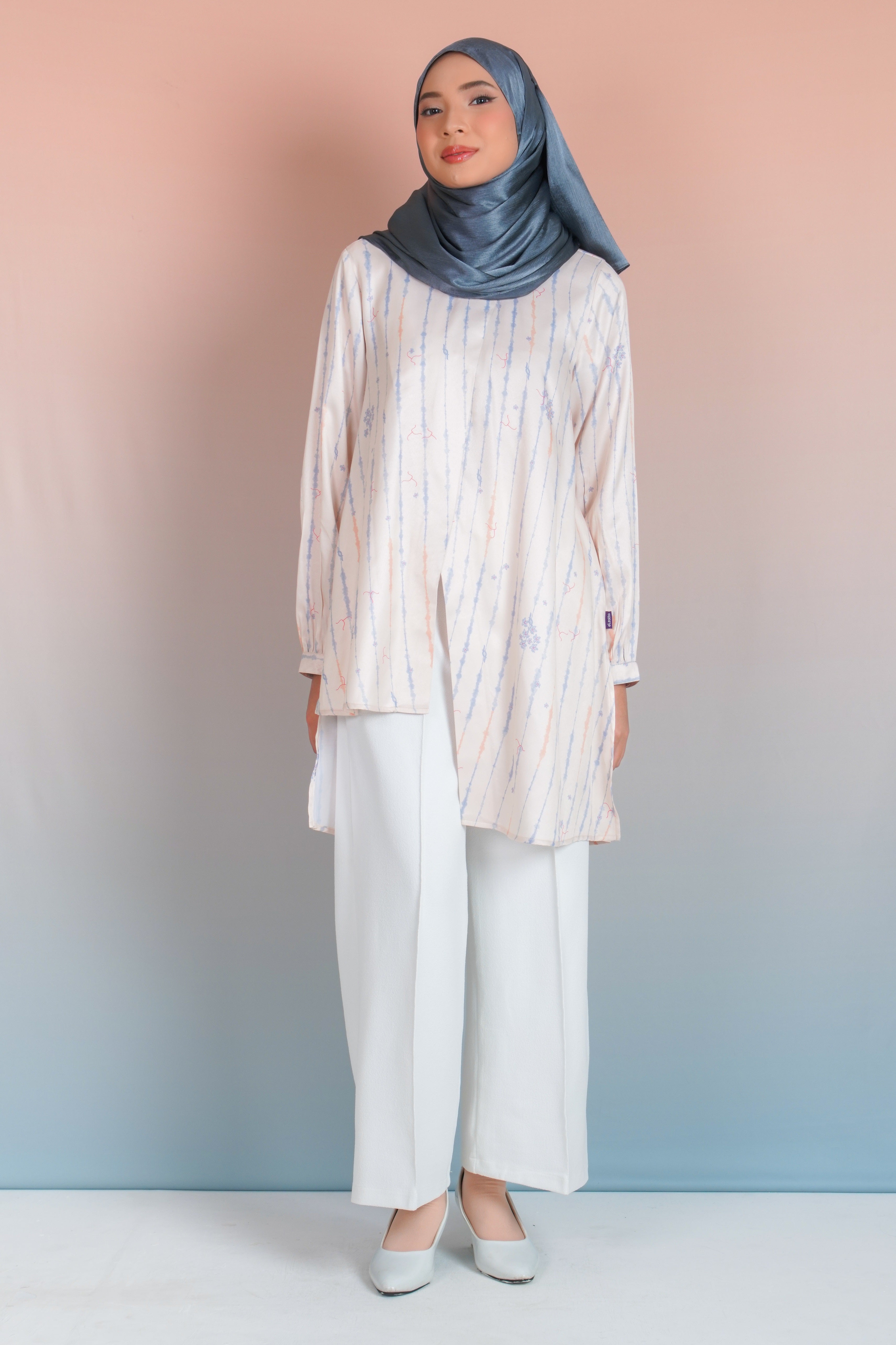 TUNIK ASIMETRIS SAFFRON SPLATTER
