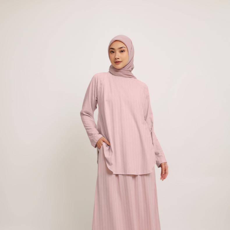 Elzatta Tunik Knitt Stripe - Pink
