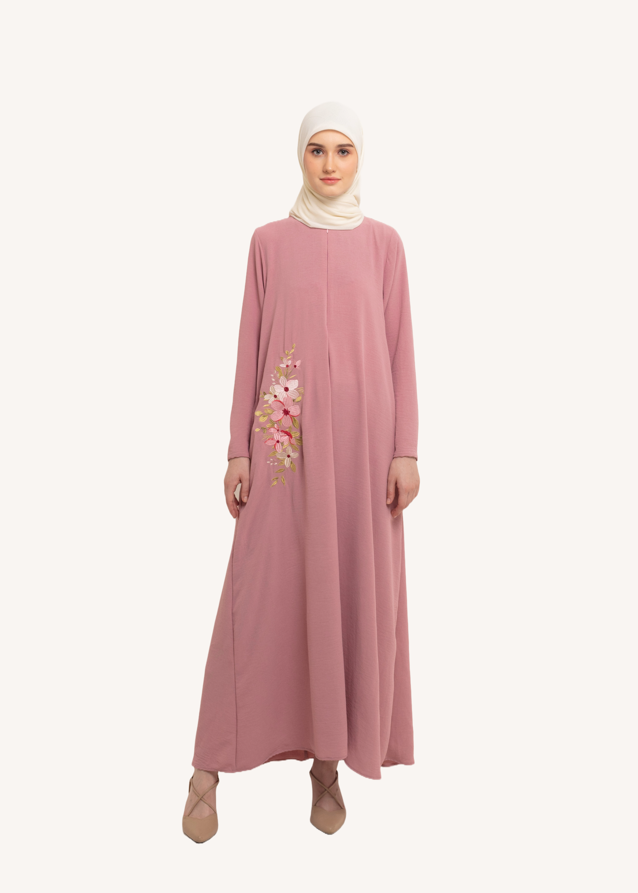 Elzatta Gamis Basic Crinkle Bordir