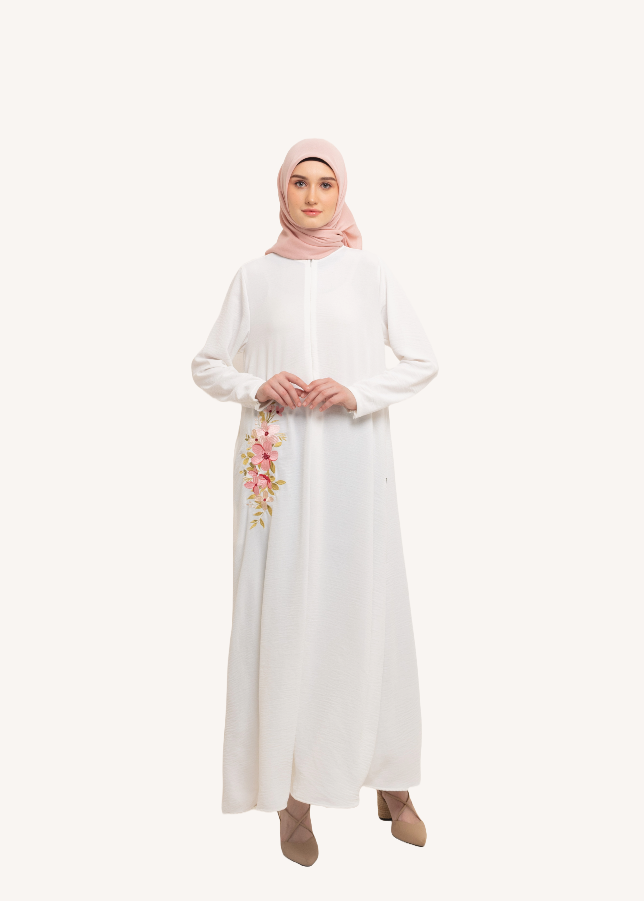 Elzatta Gamis Basic Crinkle Bordir